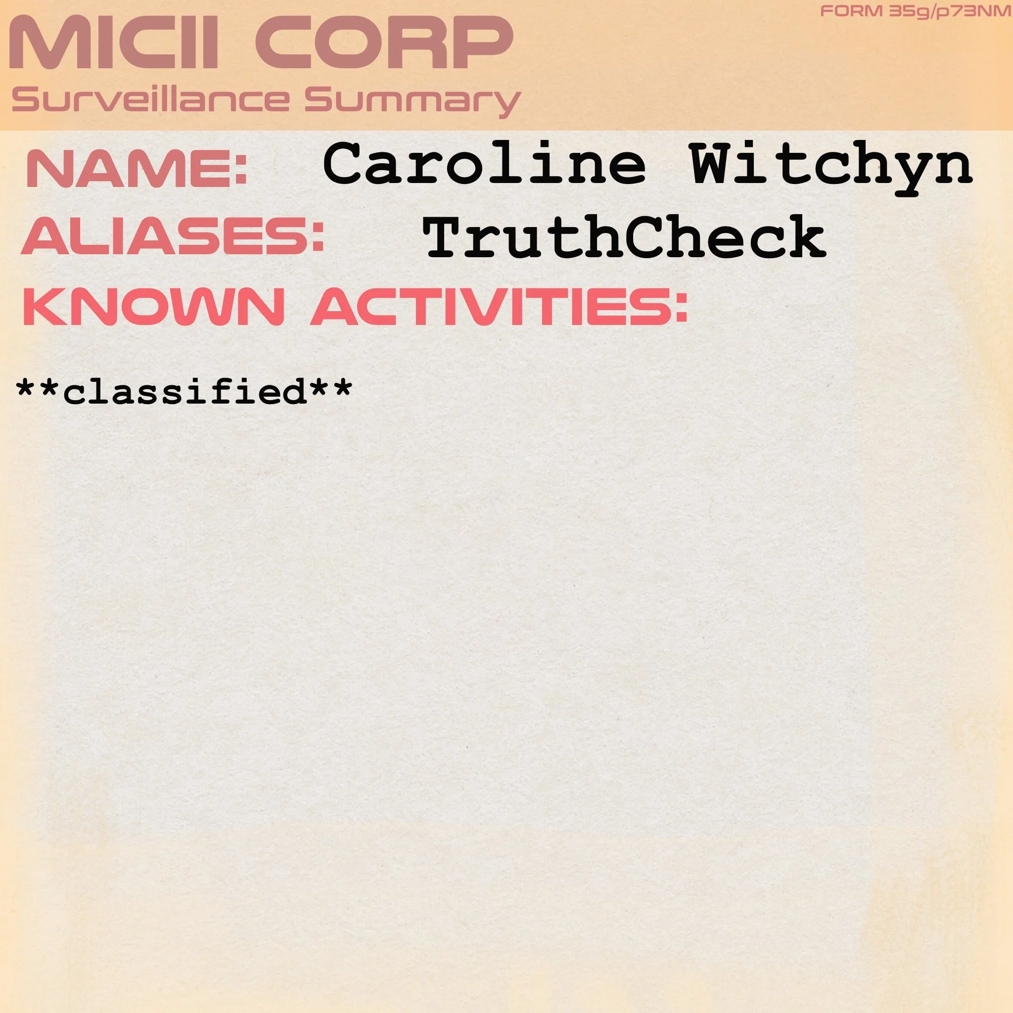 Caroline Witchy, Witchpunk