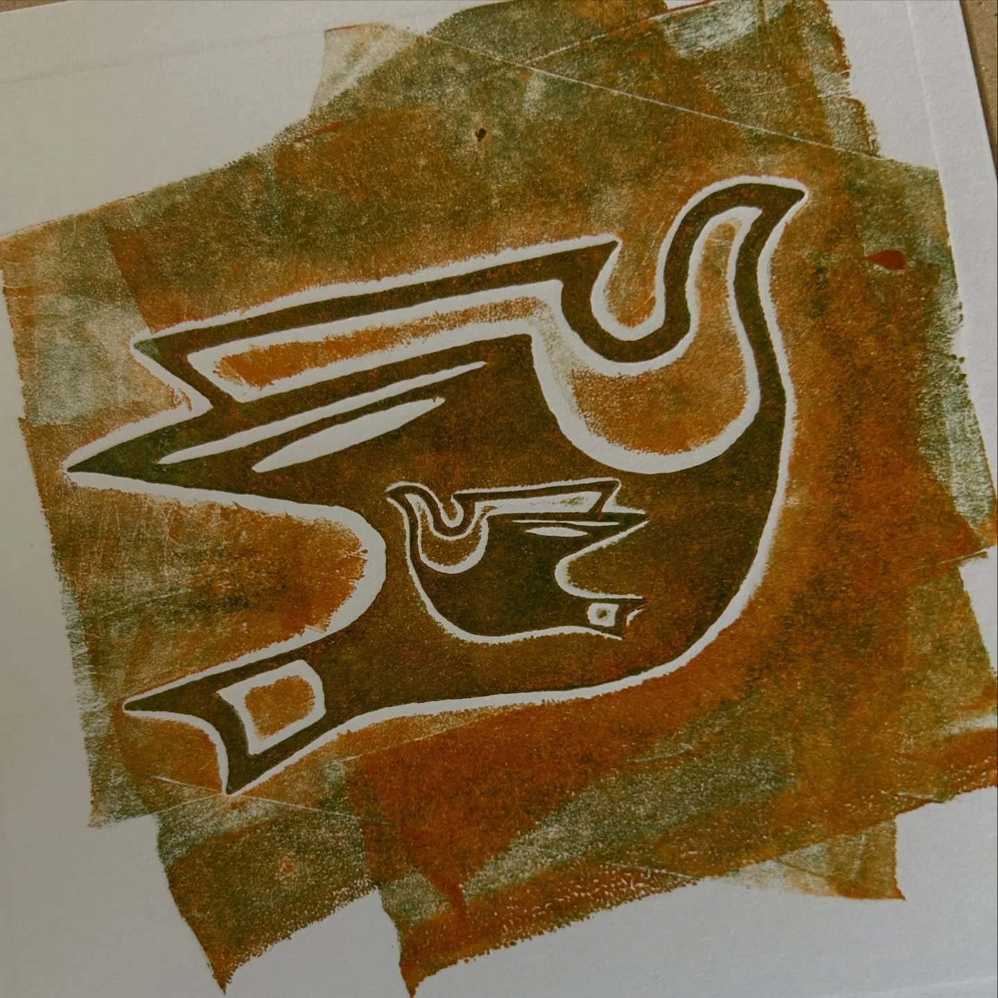 Yay it&rsquo;s print day! New prints, experiments and all the things. #collagraph #printing #kereru