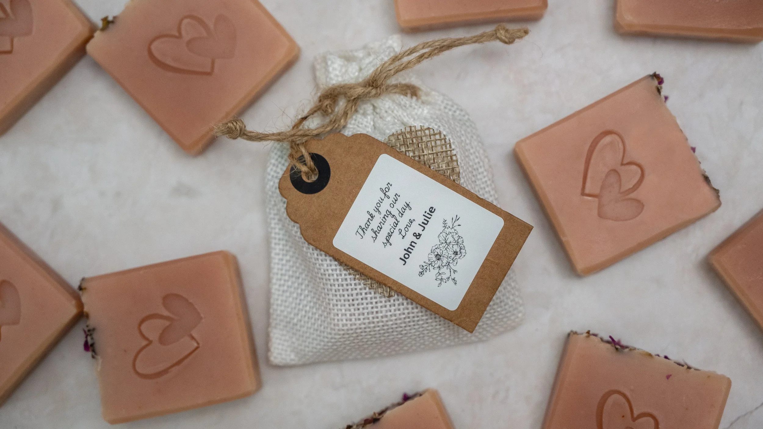 A personal and thoughtful favour for your special day, handmade in Hertfordshire.