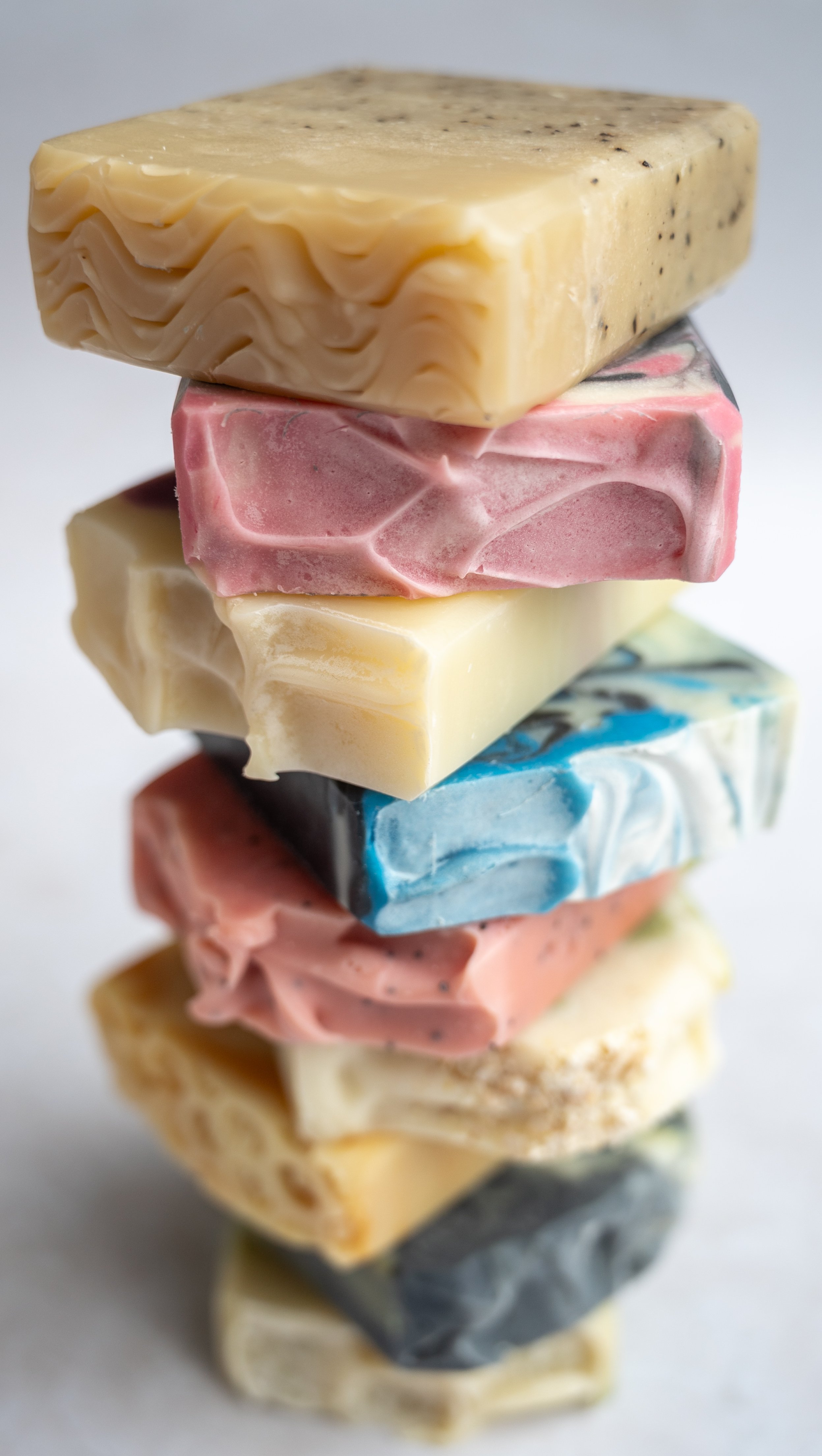 Selection of fresh and invigorating handmade soaps