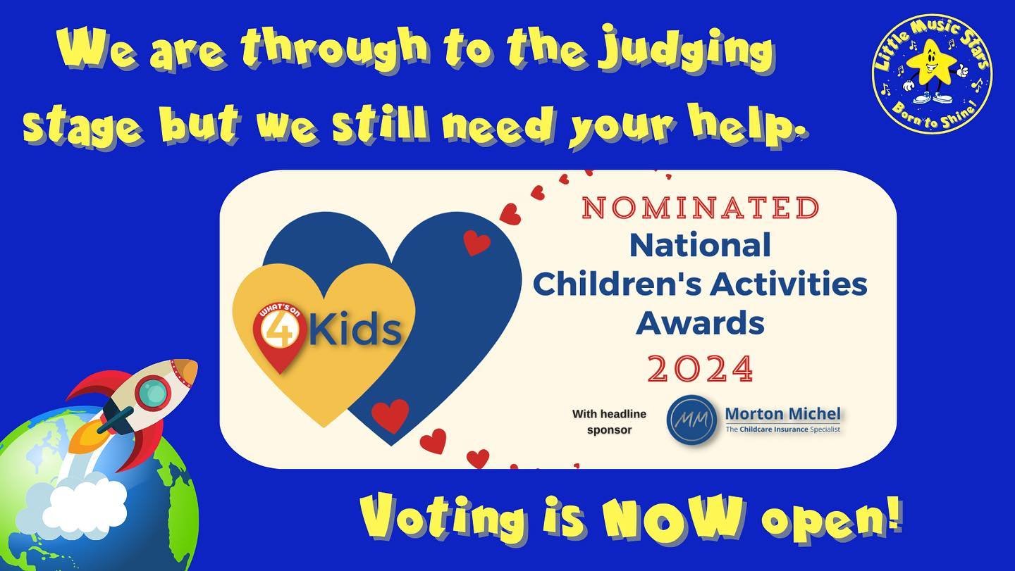 ⭐️VOTE FOR US!! ⭐️

We are through to the judging phase!!! 

@whatson4kidsuk AWARDS 🏆🏆🏆

https://whatson4kids.co.uk/awards/vote

CATEGORY - Most Loved Music, Dance or Performing Arts 

SUB CATEGORY -  Franchisor or Independent with 5 to 14 Leaders