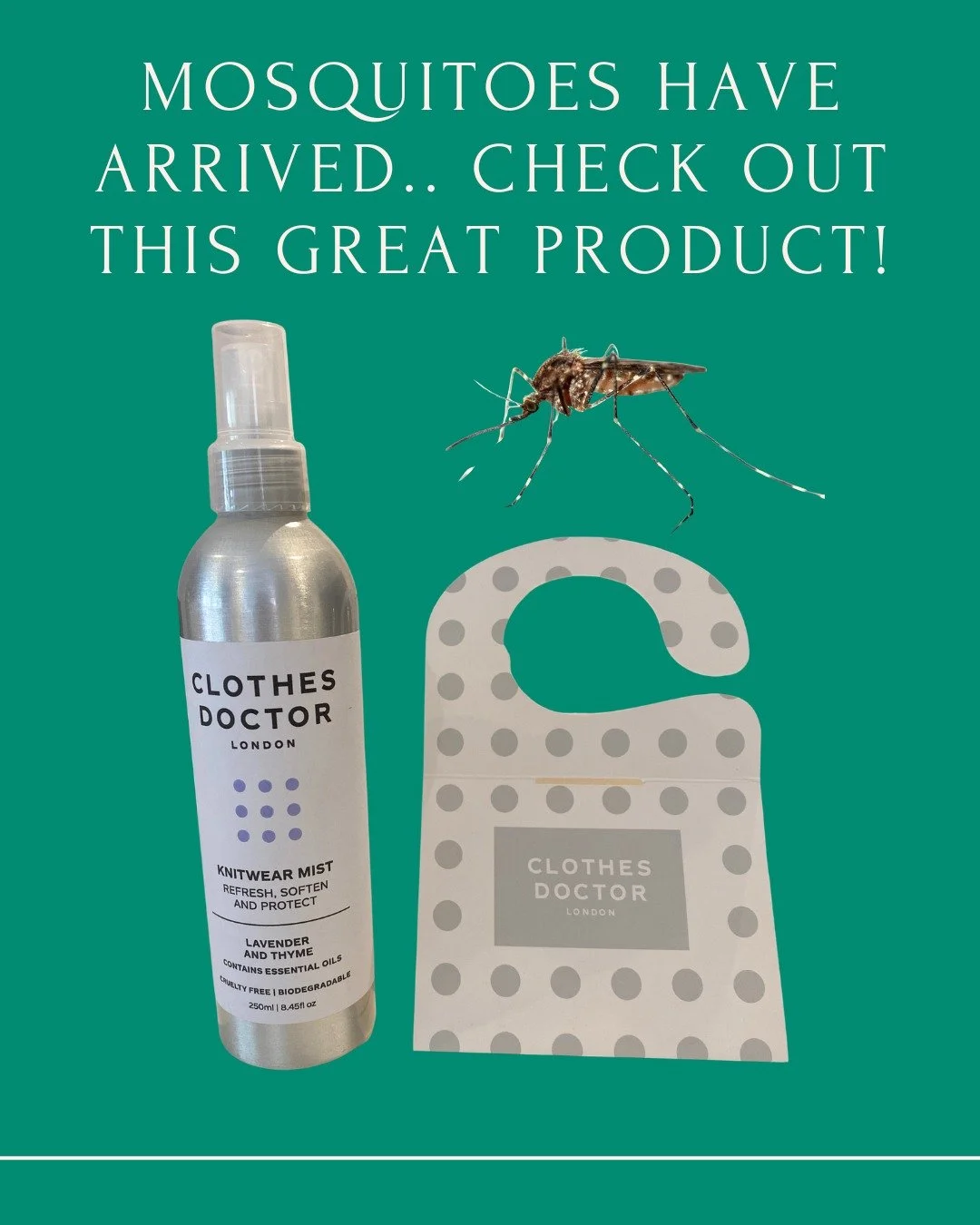 FINALLY, I have found a great product that stops the mosquitoes from eating my clothes. 

I thought I stopped them from getting into my wardrobe, but when I put a moth trap inside, I caught two! 

The spray smells really nice and is easy to use. 

Pr