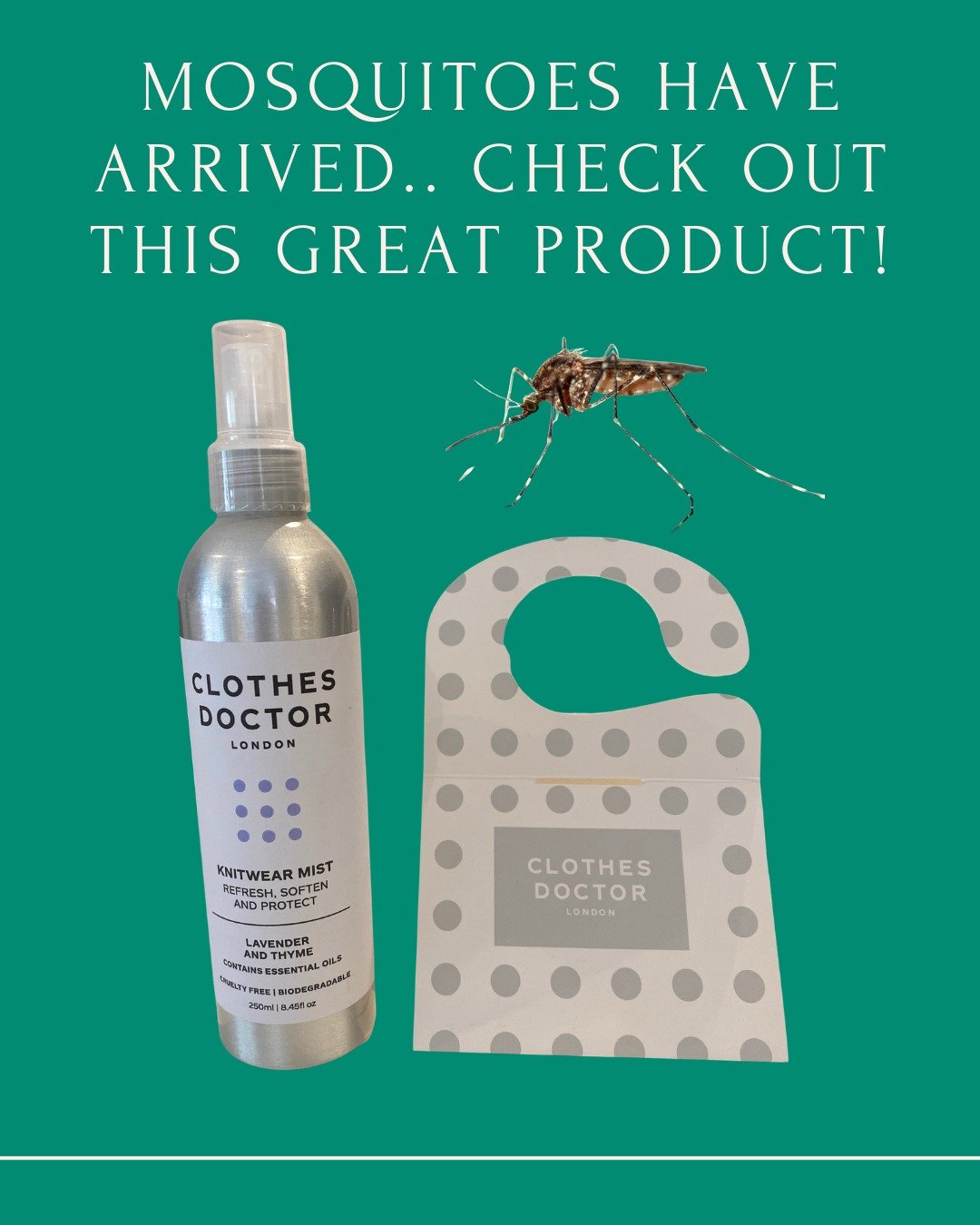 FINALLY, I have found a great product that stops the mosquitoes from eating my clothes. 

I thought I stopped them from getting into my wardrobe, but when I put a moth trap inside, I caught two! 

The spray smells really nice and is easy to use. 

Pr