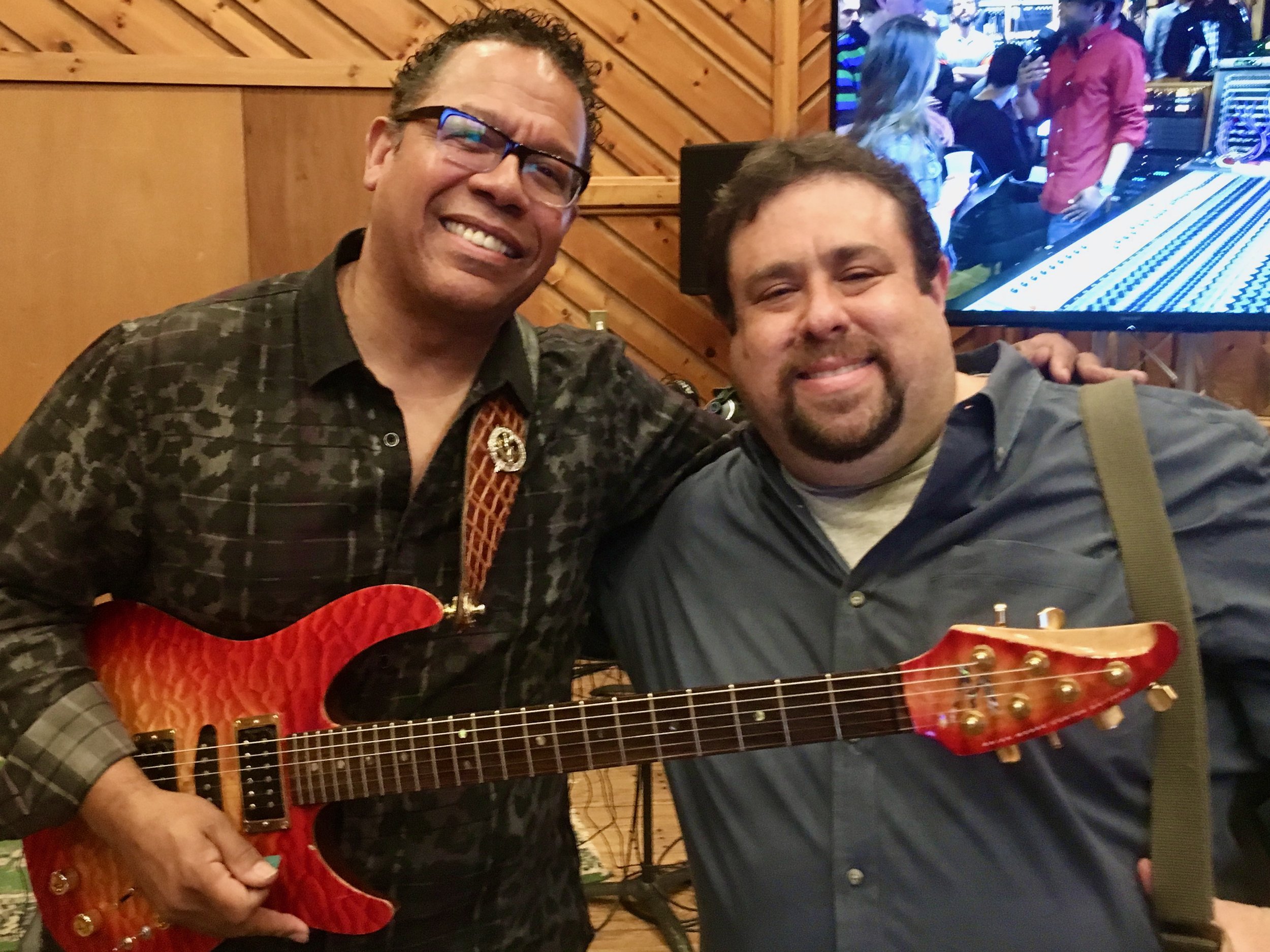 Carlos Alomar (David Bowie) and JA at Power Station recording studios.