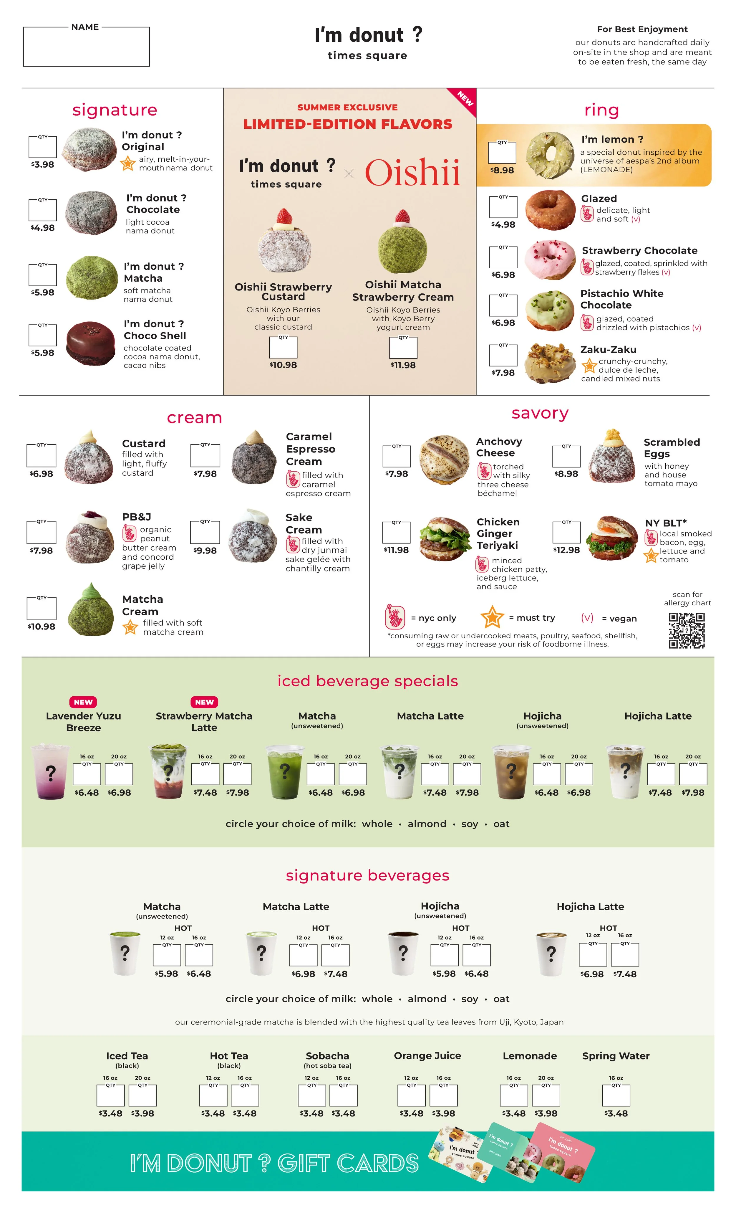menus — I'm donut ?