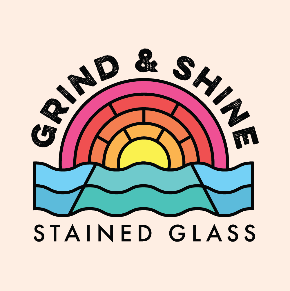 Grind & Shine Stained Glass, Logo Design