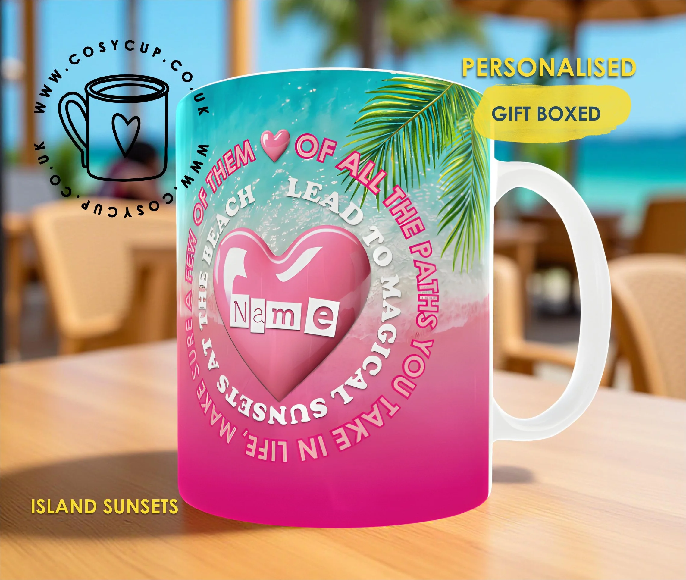 Island Sunsets Personalised Mug