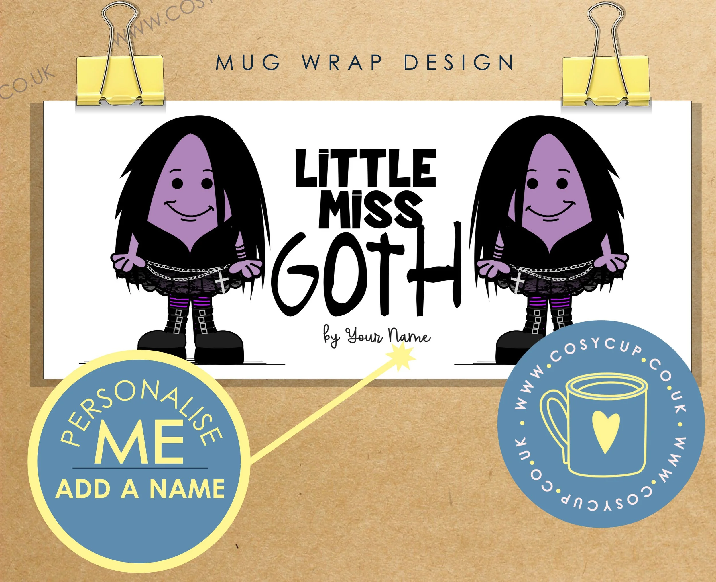 Goth, Personalised Mug Little Miss Goth, Gift for her.