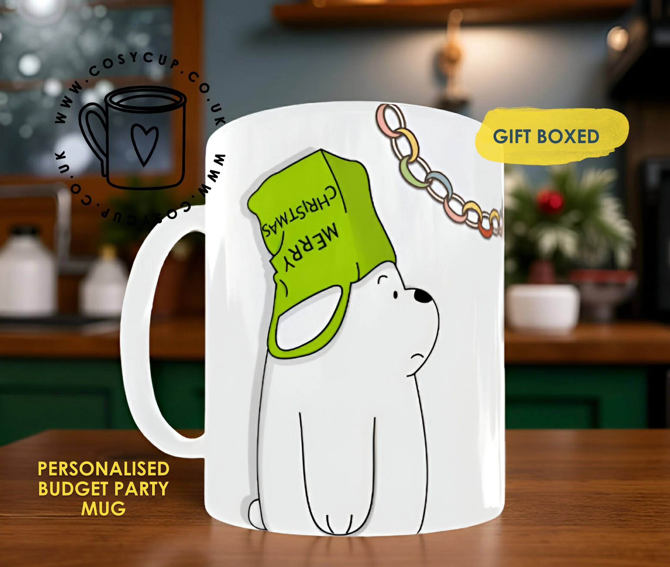 Budget Christmas Party Funny Personalised Mug