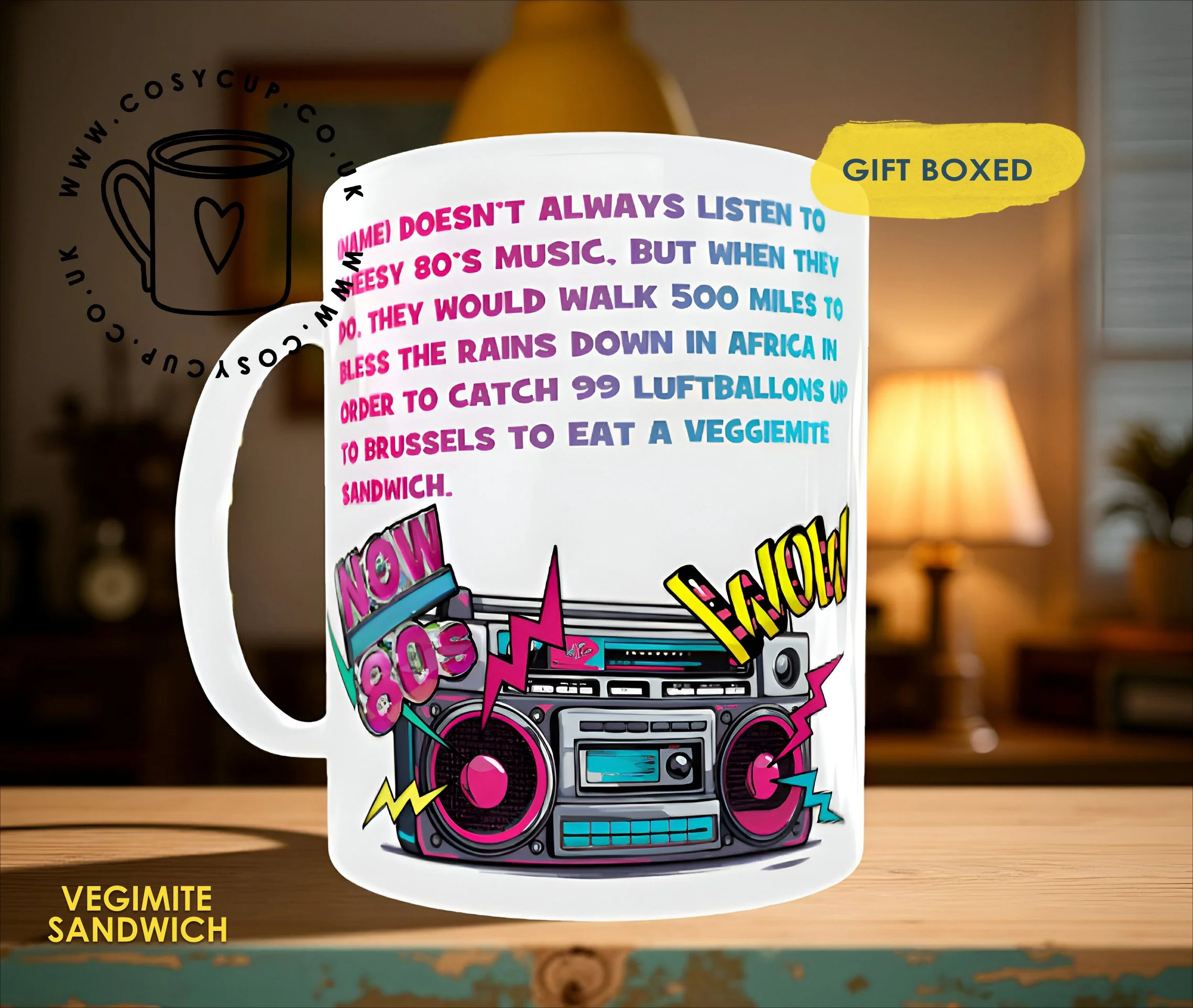 Funny Personalised 80's Music Mug