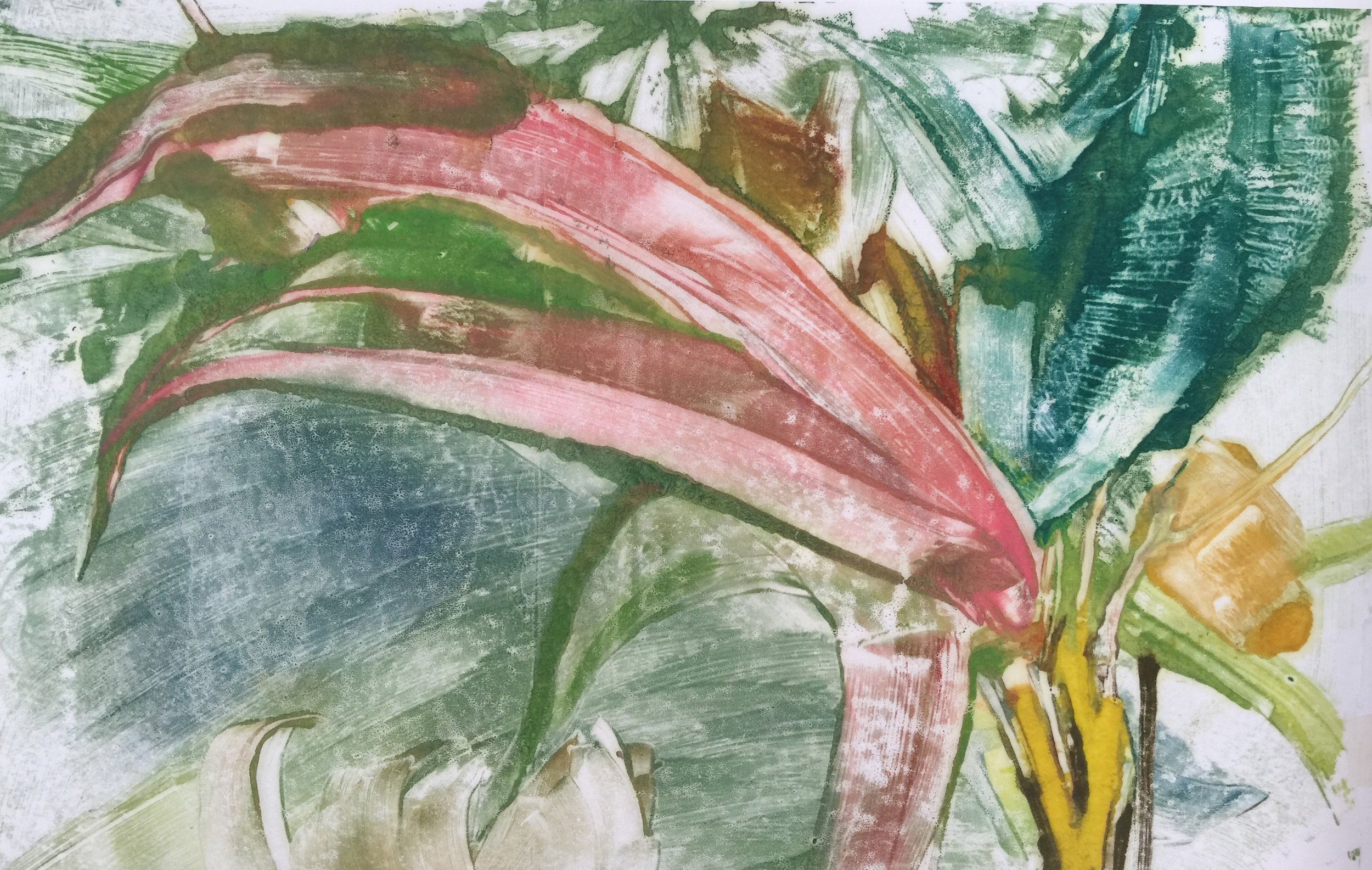 The Messenger, Encaustic Monoprint 18 x 30