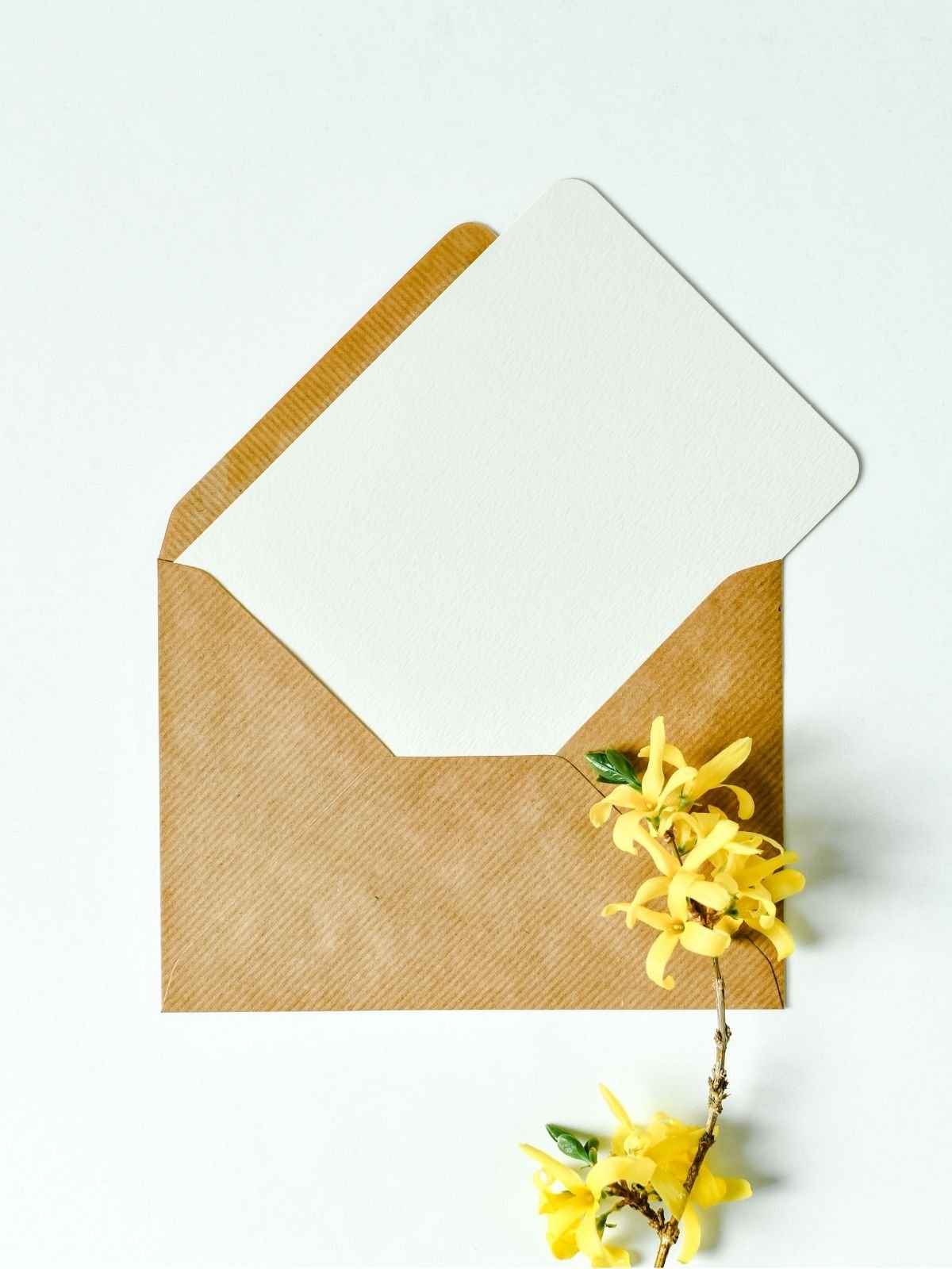 Gift card in envelope with flowers