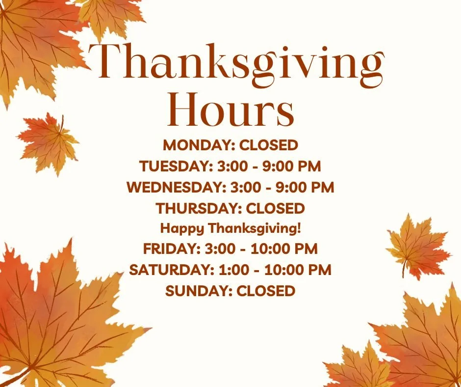 Check out our Thanksgiving week hours.
Not much changes except for being closed on Thursday.

We will be announcing some Black Friday deals, so stay tuned!
 #craftbeer #brewery #drinklocalbeer #drinklocal #Thanksgiving