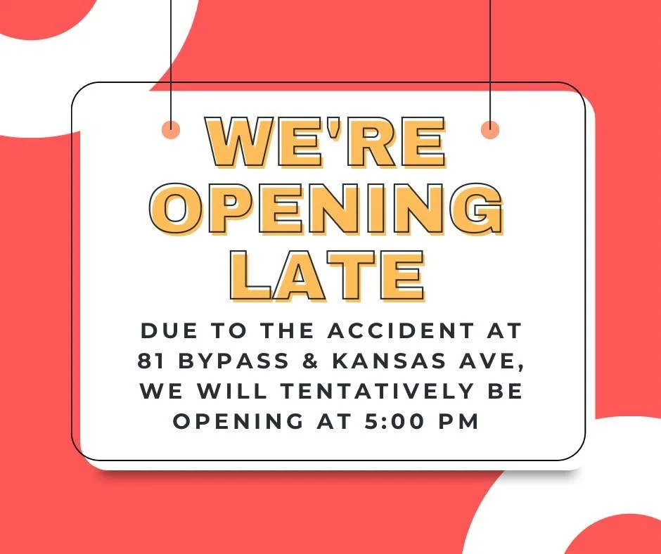 We will TENTATIVELY be opening today at 5:00 PM. Dependent on the accident cleanup at the 4-way.
Stay tuned for more updates.

Thank you!