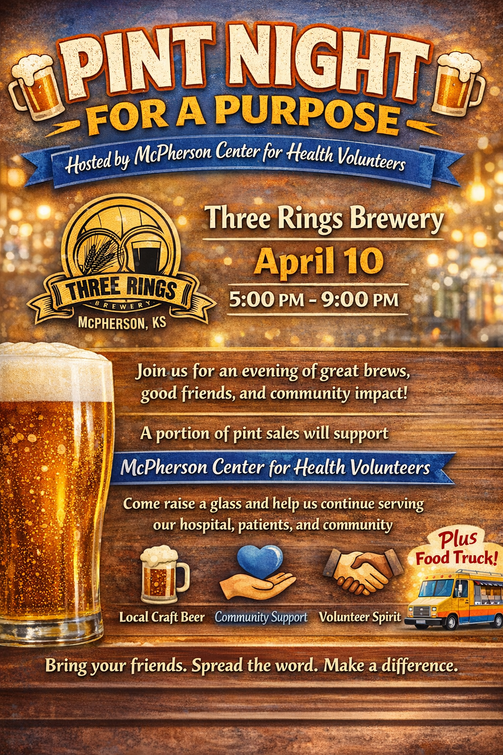 McPherson Center for Health  Volunteers Pint Night