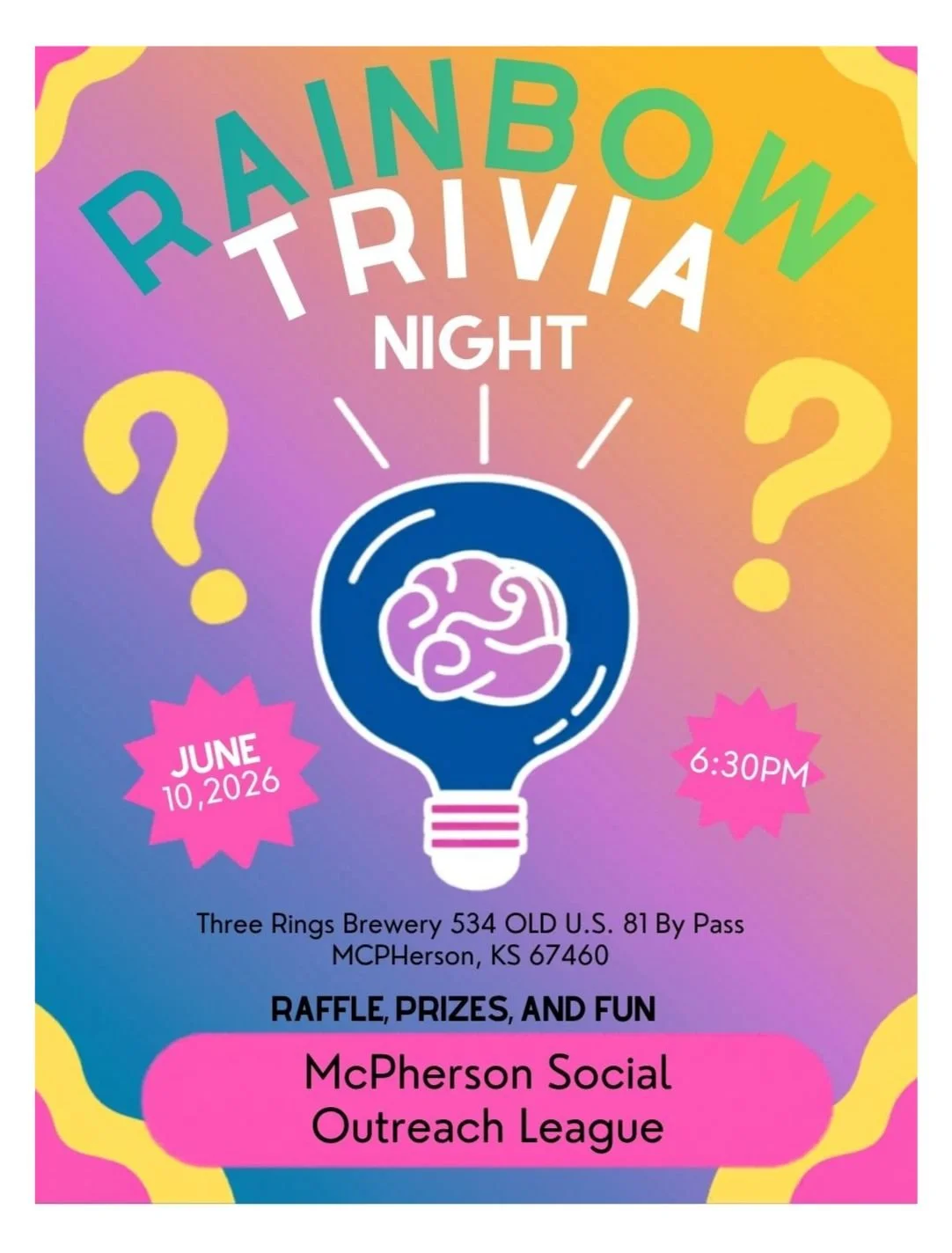Rainbow Trivia with McPherson Social Outreach League