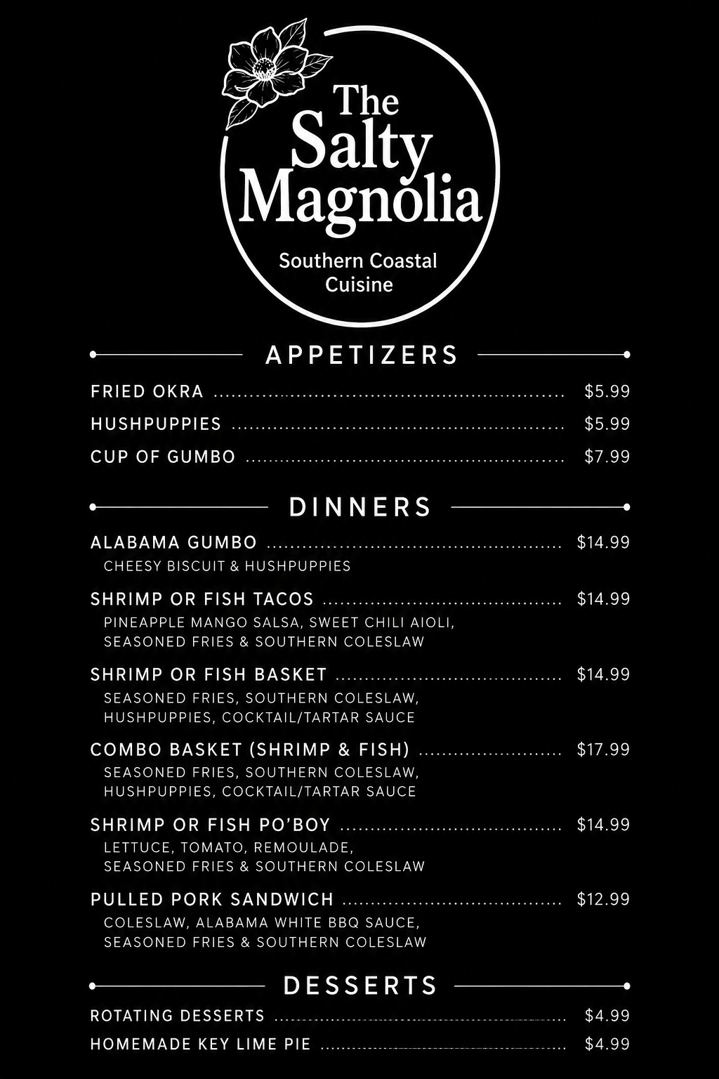 Salty Magnolia Southern Coastal Cuisine