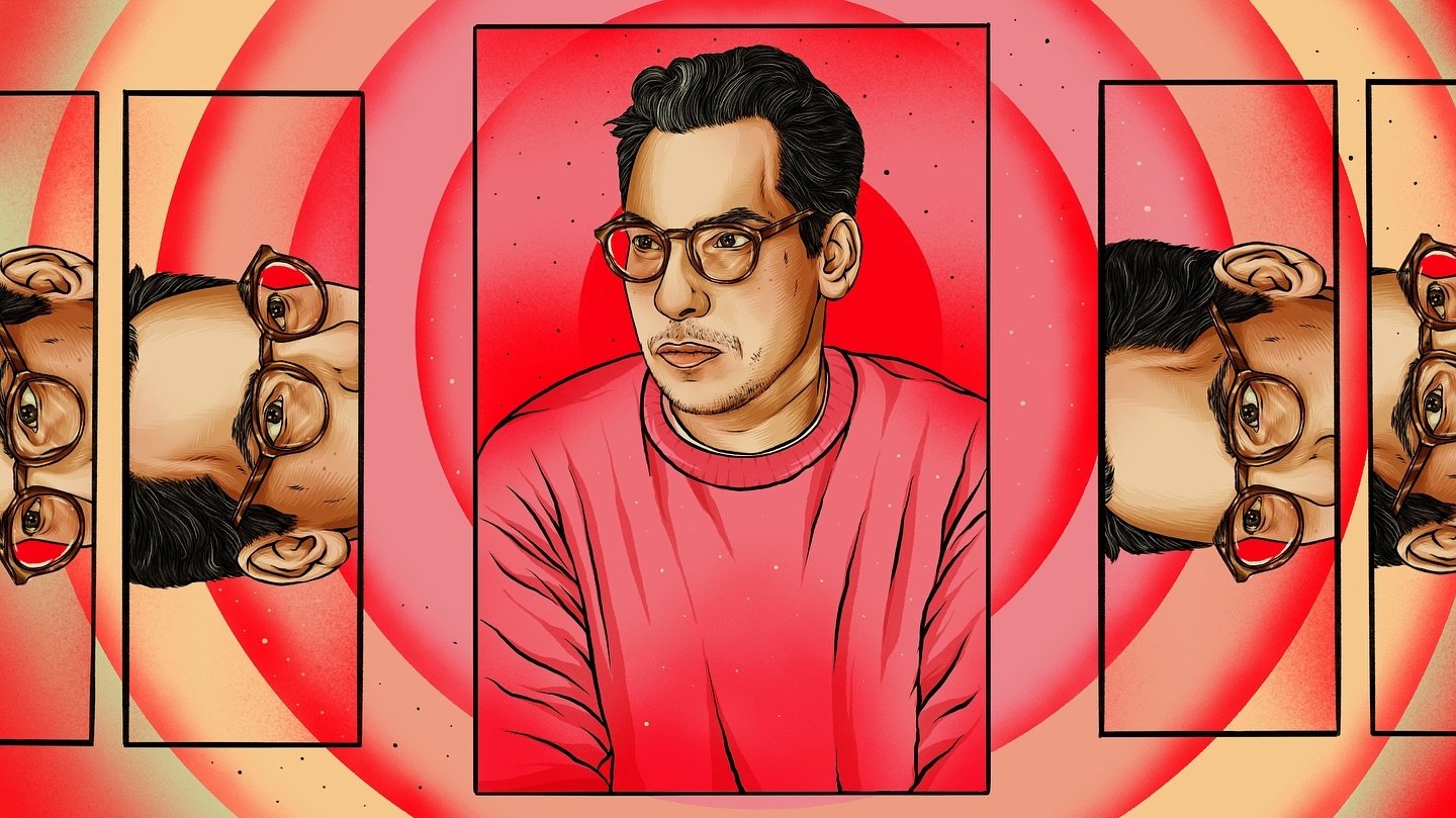 Bandcamp Weekly Round up ✨✨✨
1. Jamie Finlay 
2. Rog&ecirc;
3. Stephen Buono/Church Chords 
4. Daudi Matsiko 

Thank youuu AD Josie ❤️ 
I love getting to listen to and illustrate all these amazing artists!
_
#portraits #bandcamp #weekly #show #featur