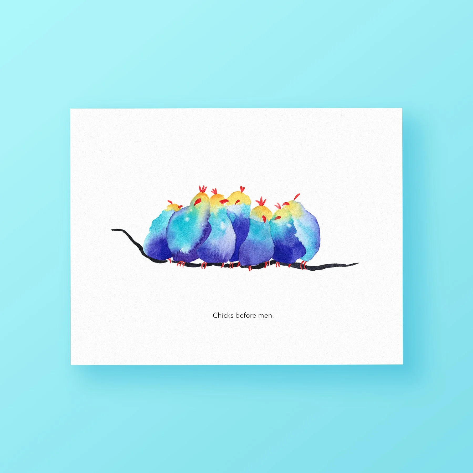 chicks before men postcard.jpg