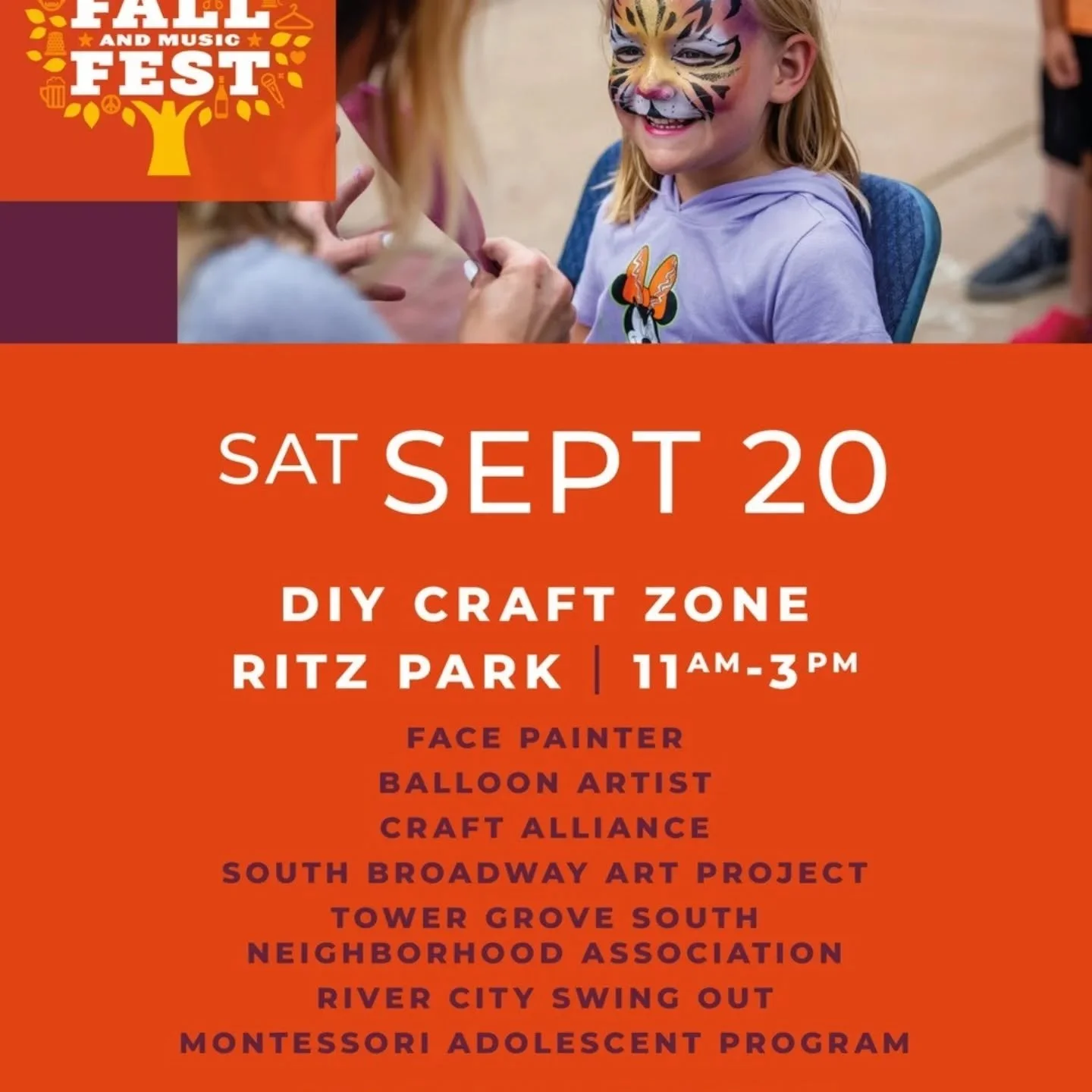 Come find us at @southgrandstl Fall and Music Fest! Tower Grove South will be offering crafts for all from 11 am - 3 pm in Ritz Park!

Have fun with fall-themed stamps and stencils! Or discover your dog's inner Picasso with our peanut butter lick art