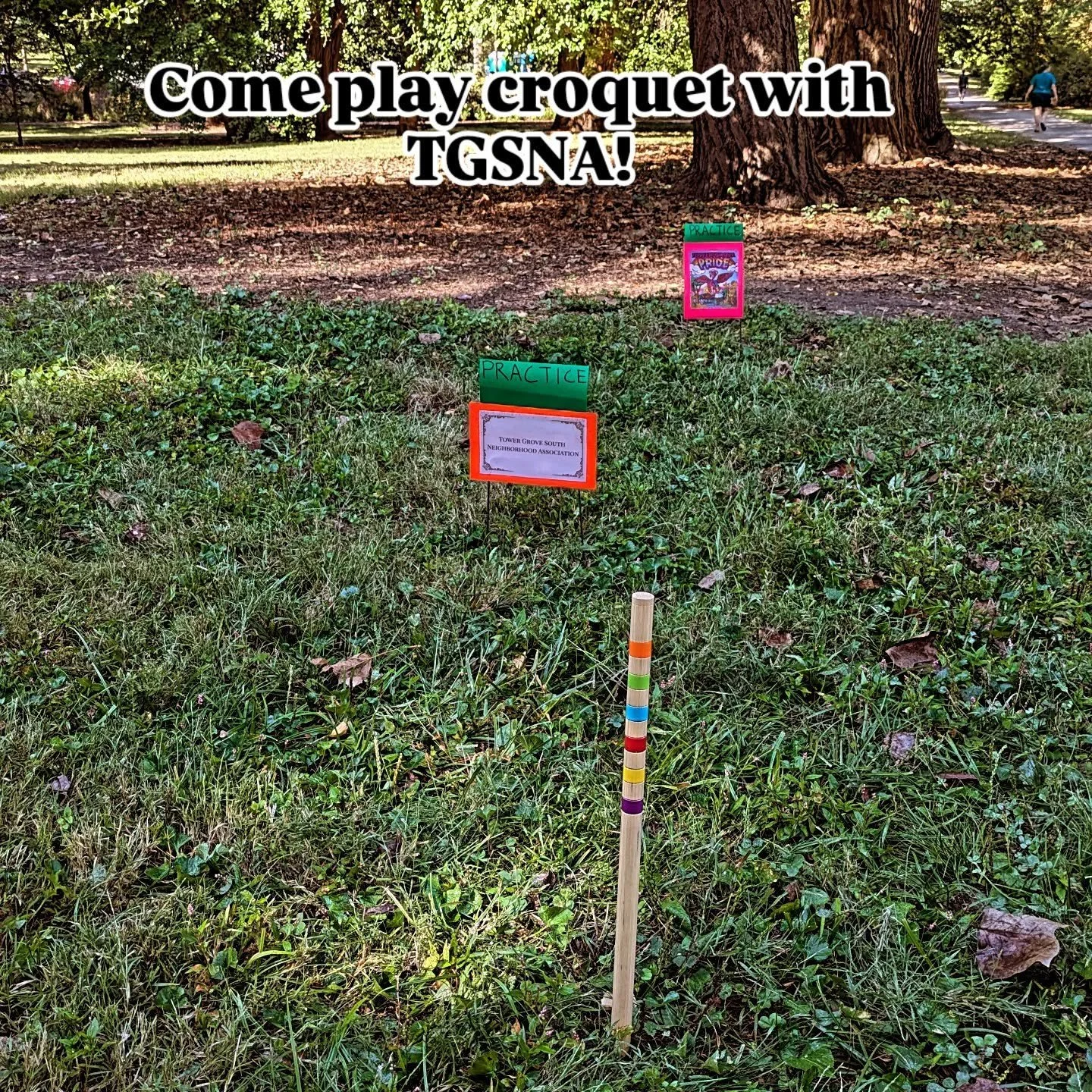 We're out here for Day 2 of Tower Grove Pride! Never played croquet before? Come try out our practice wickets! Get a goodie bag and enter a raffle to win a ticket to our annual trivia night fundraiser!

#towergrovepark #towergrovesouth #towergrovepri