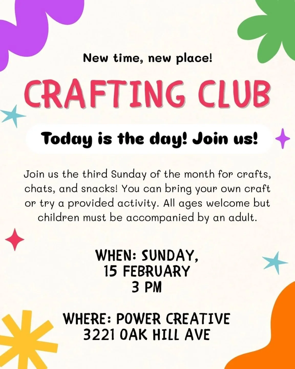 It's the first 2026 meeting of the newly revamped TGS Crafting Club! Bring your own craft or try one of our activities.

Don't let the grey weather keep you down - come for fun, snacks, and cozy warm beverages!