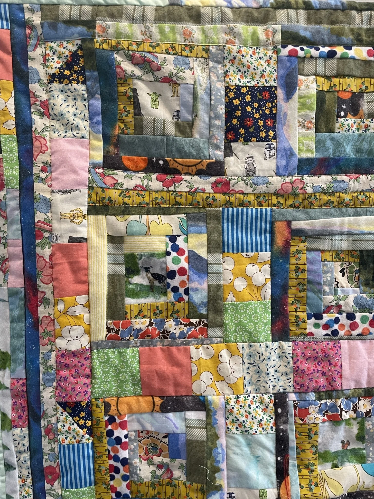 I make alot of baby quilts for friends: log cabins