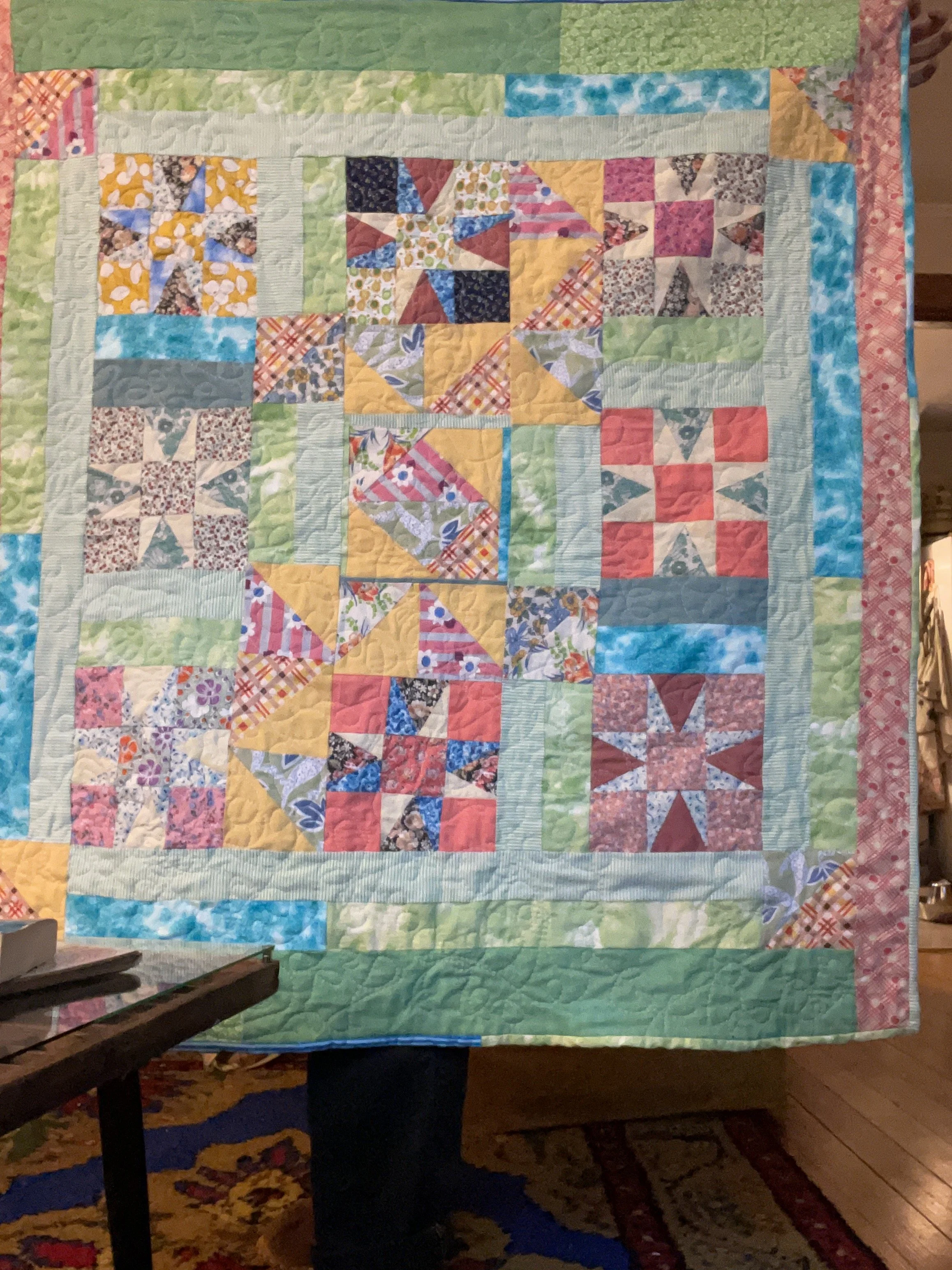 I make alot of baby quilts for friends: pink and dreams