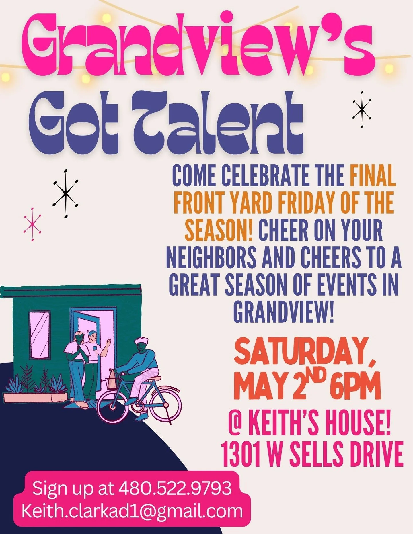 It&rsquo;s the LAST Front Yard Friday (yes, we know it's actually on a Saturday 😉) of the season &mdash; let&rsquo;s end it big. 🌟

Join us on Saturday, May 2 at 6 p.m. for Grandview&rsquo;s Got Talent &mdash; our final Front Yard Friday before sum
