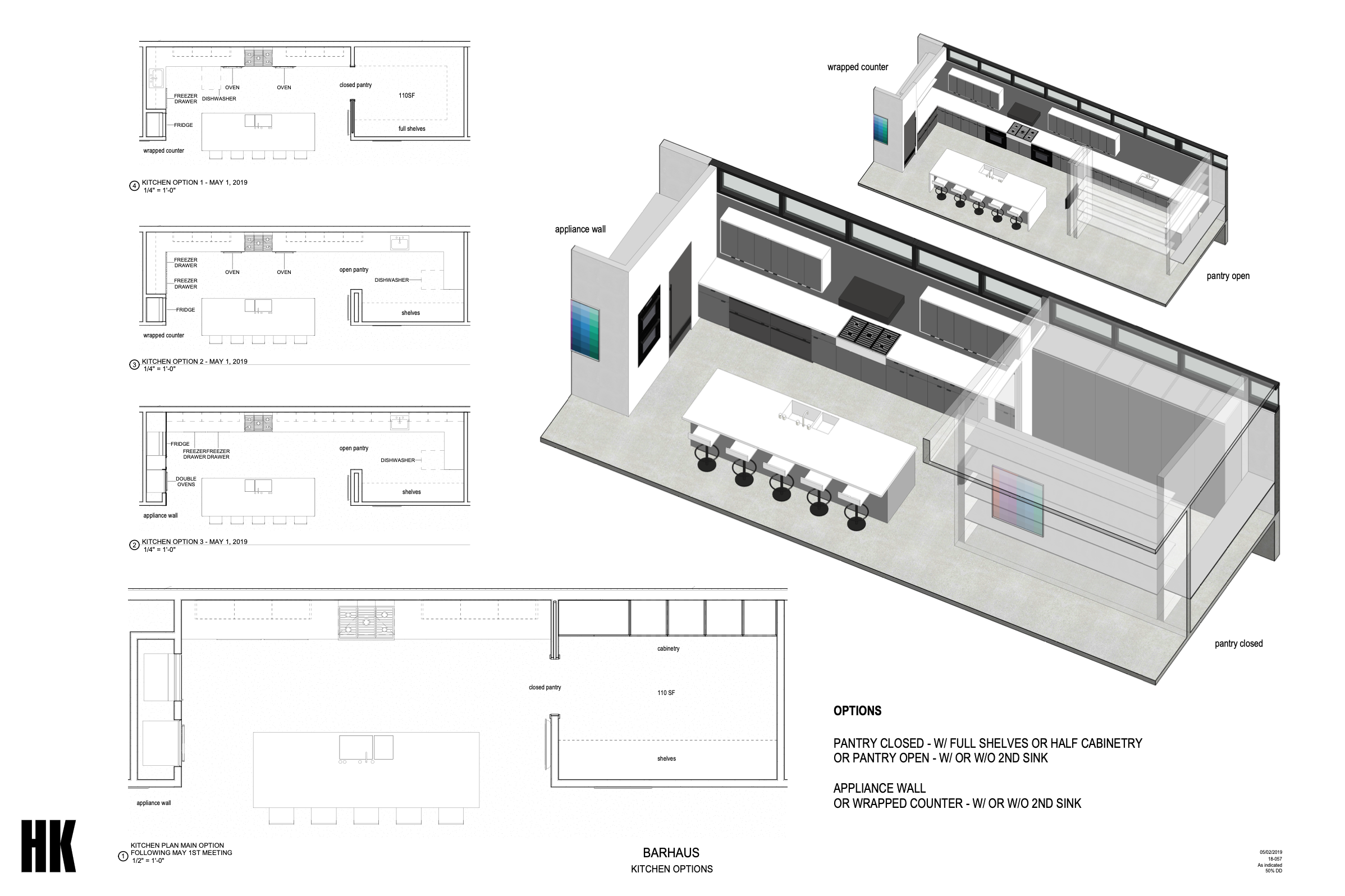 Kitchen flow options.