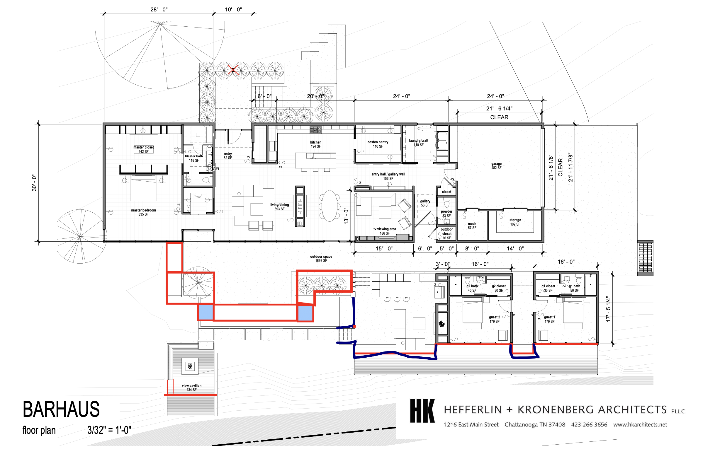 Rethinking the exterior patio and guest suite desks.