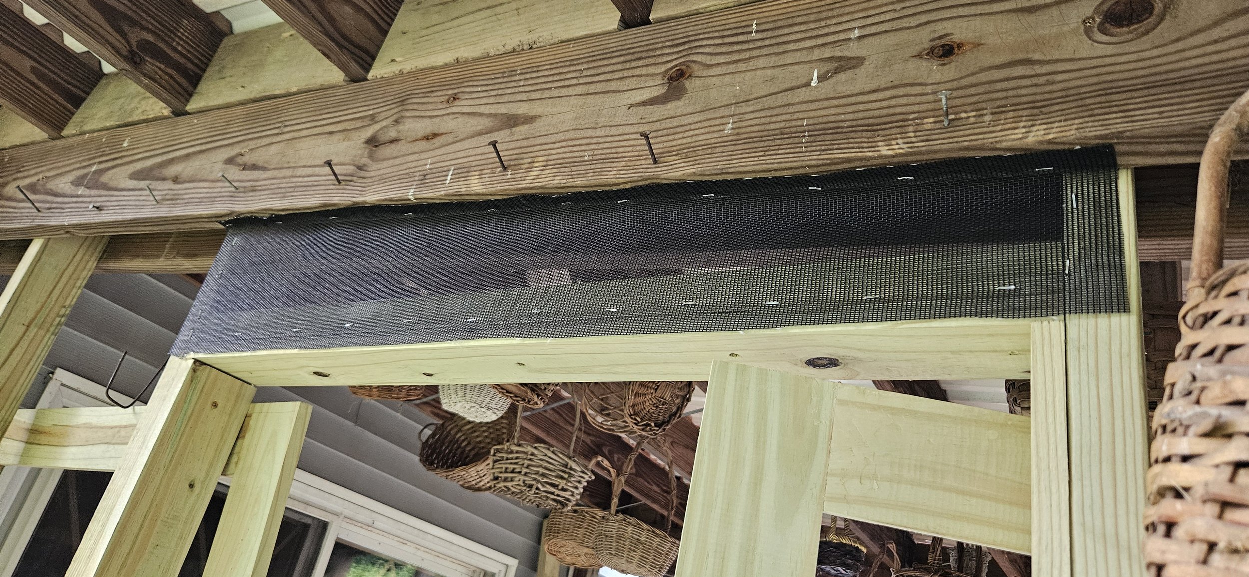 With the roof's slant I had several irregularly shaped panels to screen.