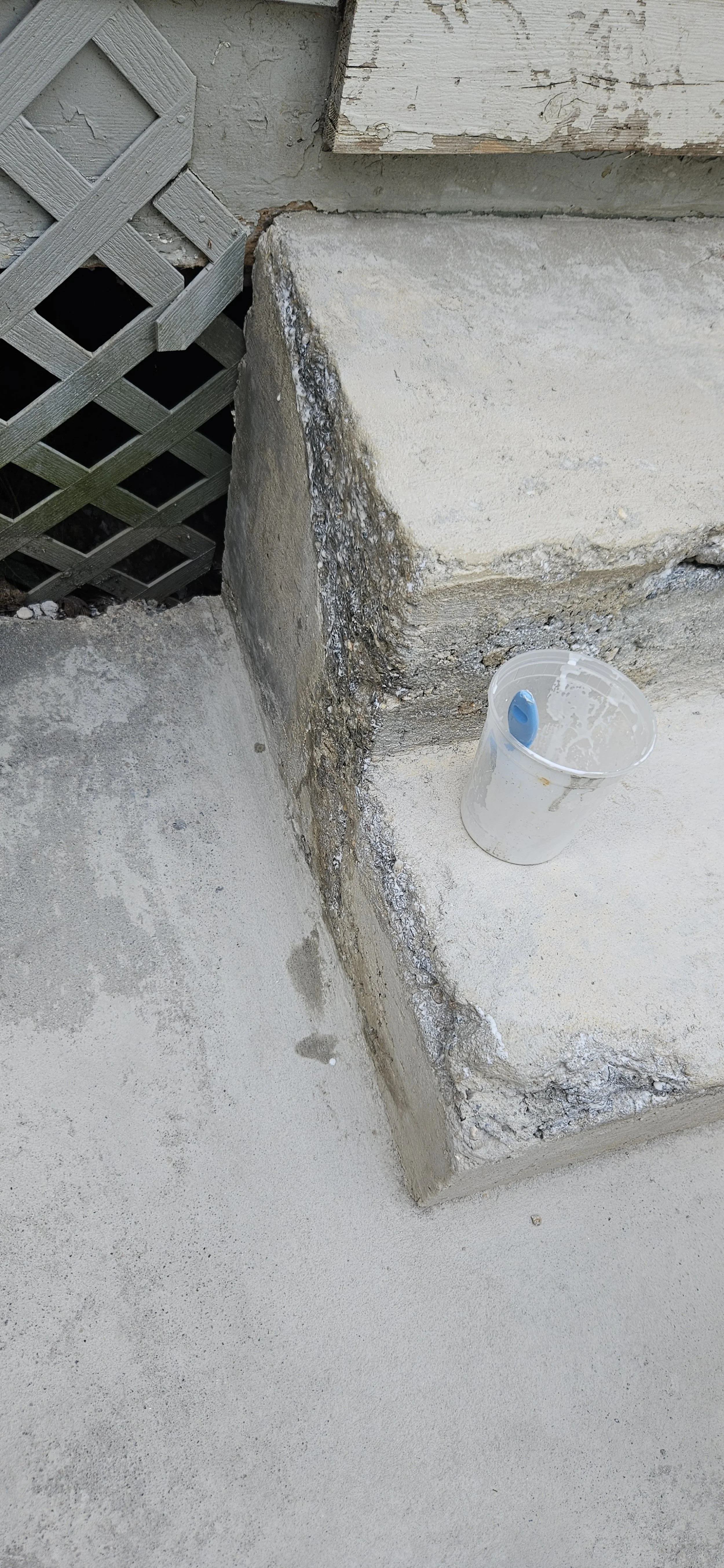 After drying, chipped off any extra concrete and reinforced the corners.