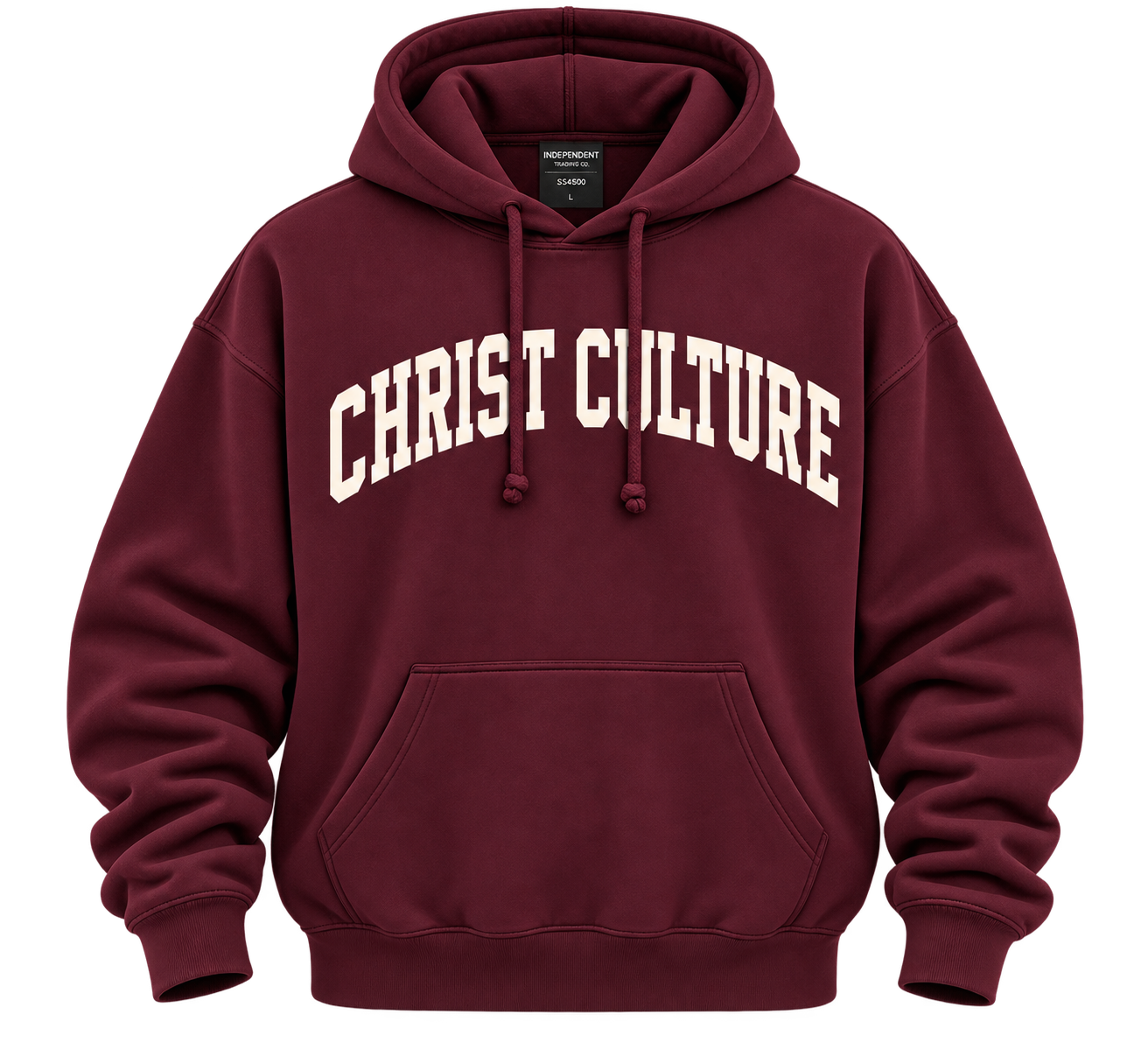 Christ Culture Classic Varsity Hoodie maroon.png