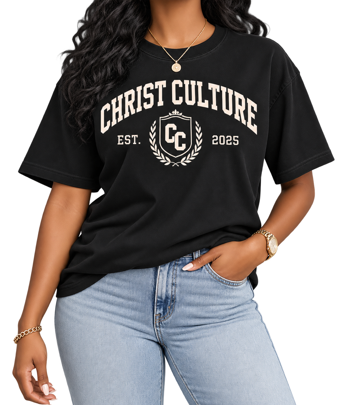 Christ Culture Classic Varsity Tee Crest woman.png