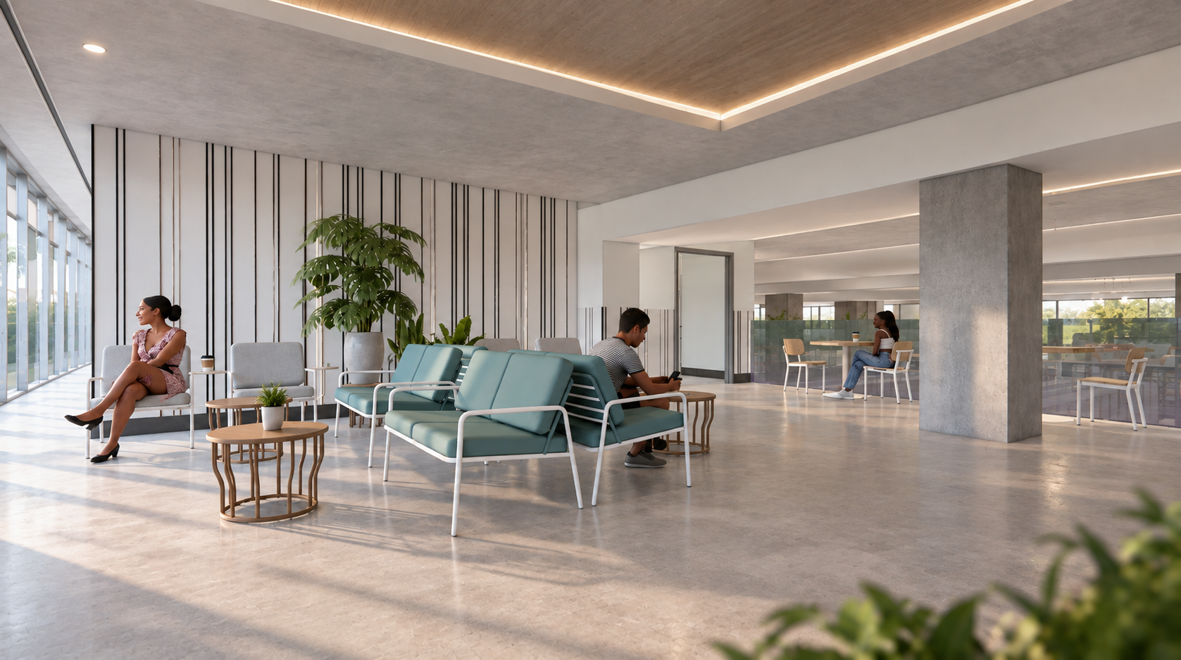 Modern Lounge with Teal Seating and Daylight (1).png