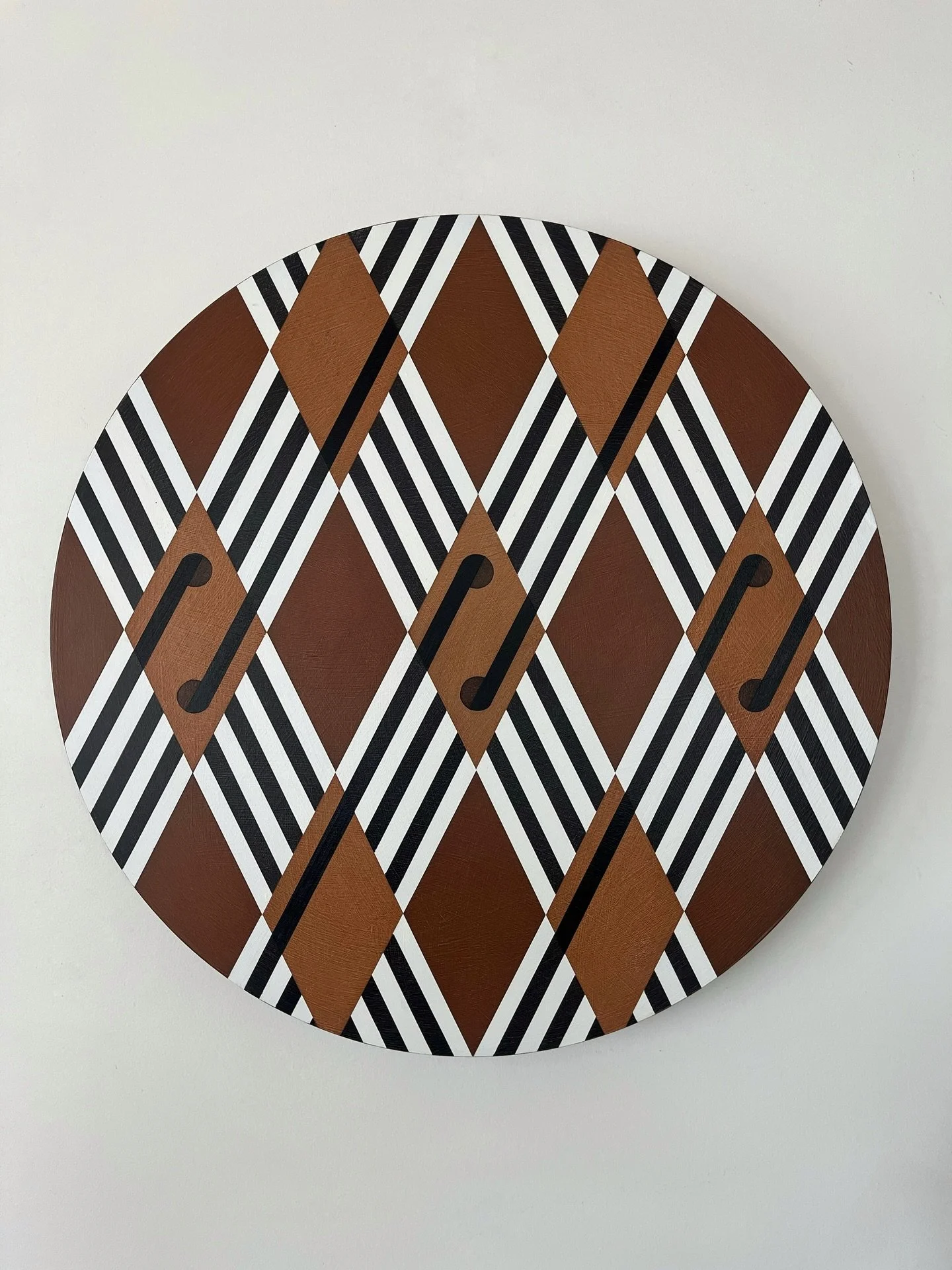 Continuing my exploration with new geometric patterns, finding ways to weave my korus in. This tāniko design is drawn from a kaitaka huaki held in the British Museum. Each time I work from tāniko, I&rsquo;m reminded of the skill and patience of the w