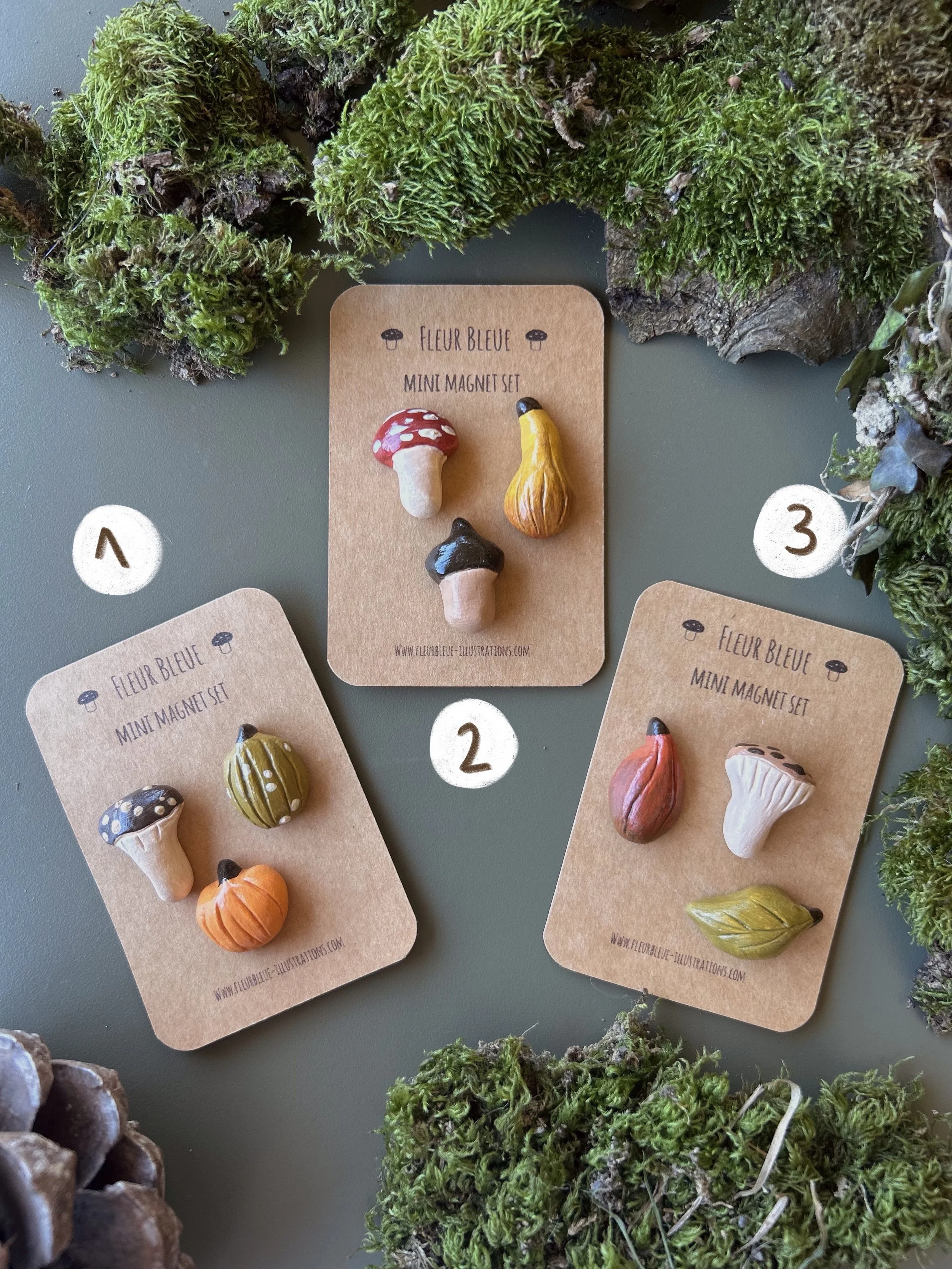 Set de 3 magnets d'automne