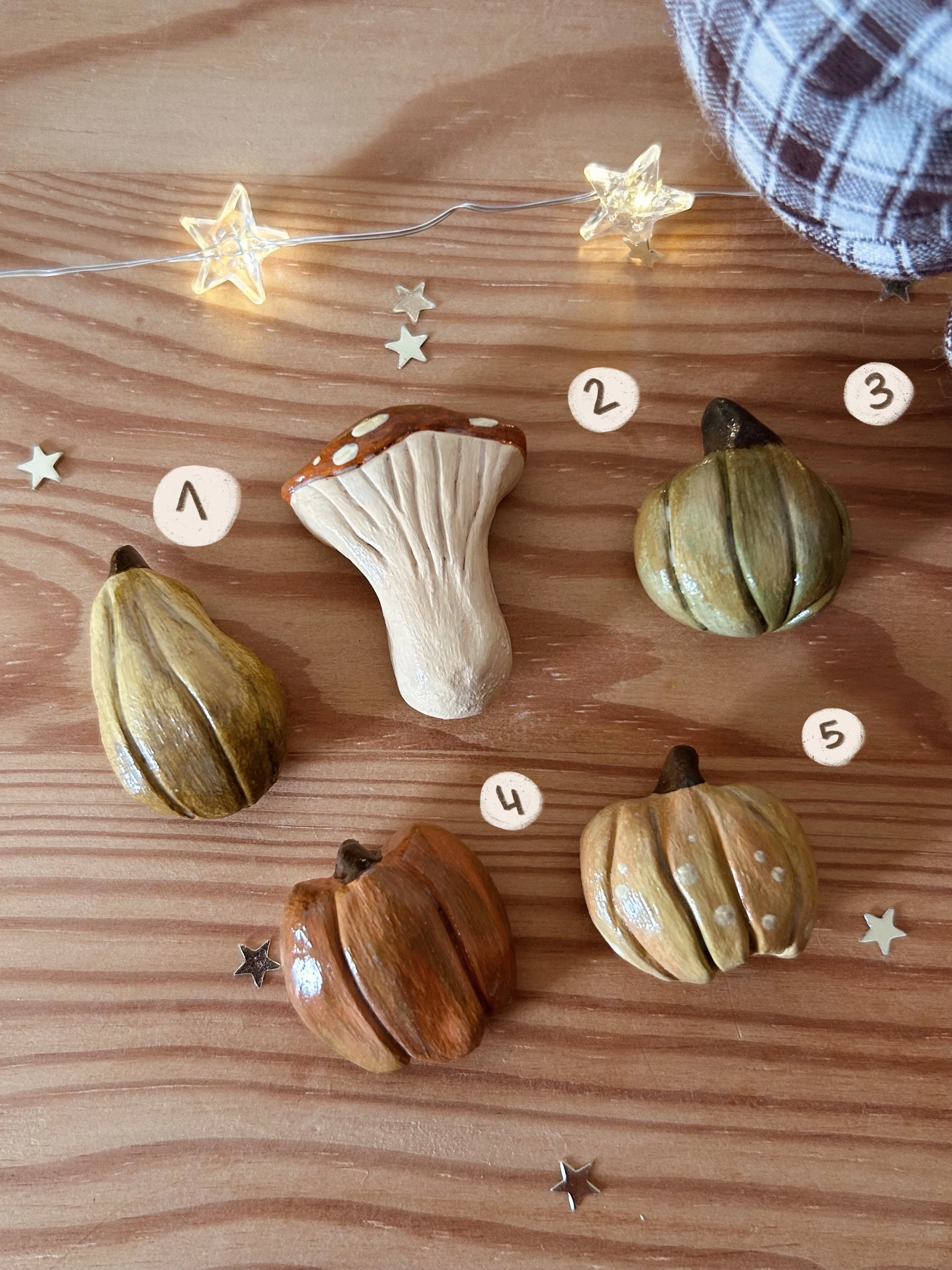 Magnet courge et champignon