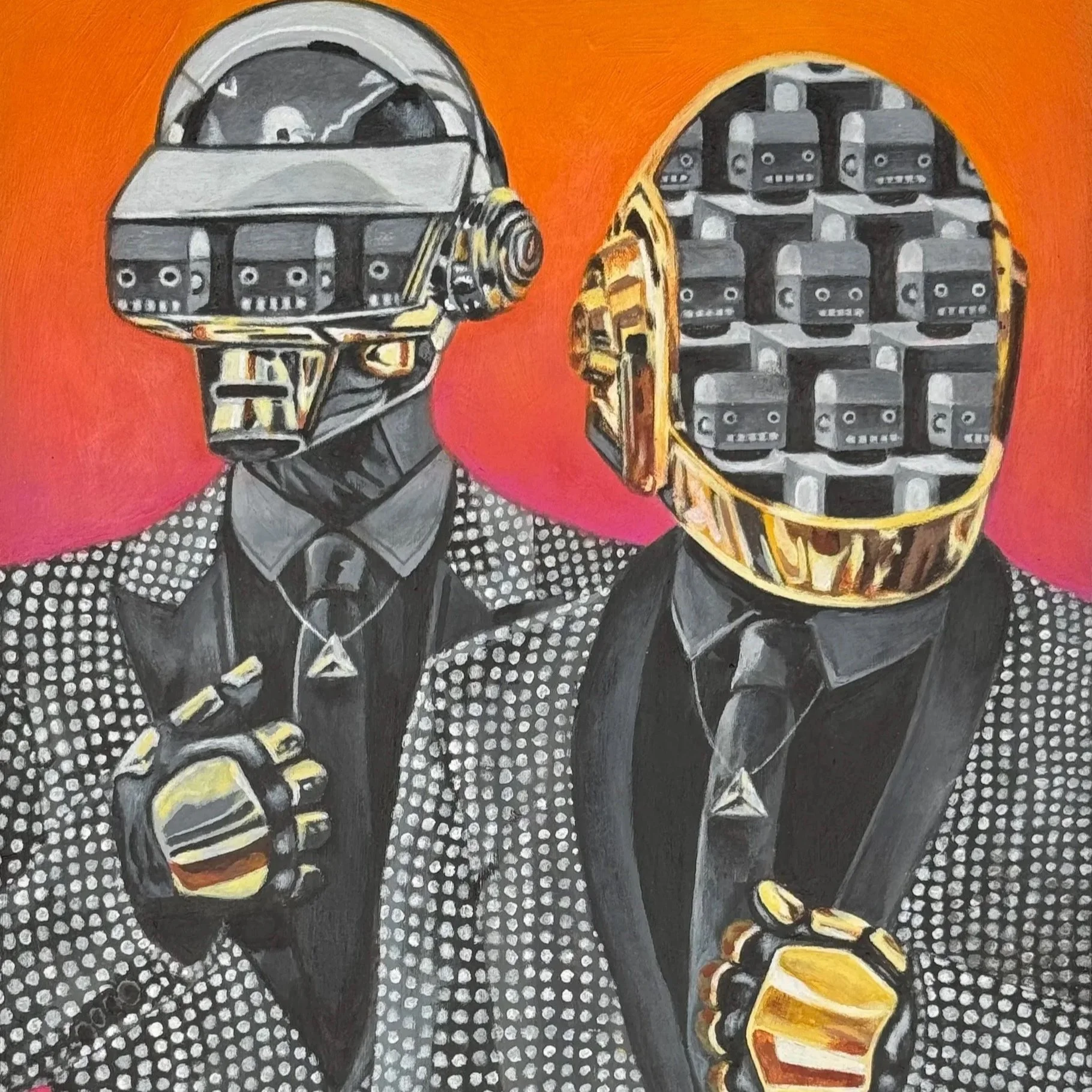 Daft Punk Robots Painting