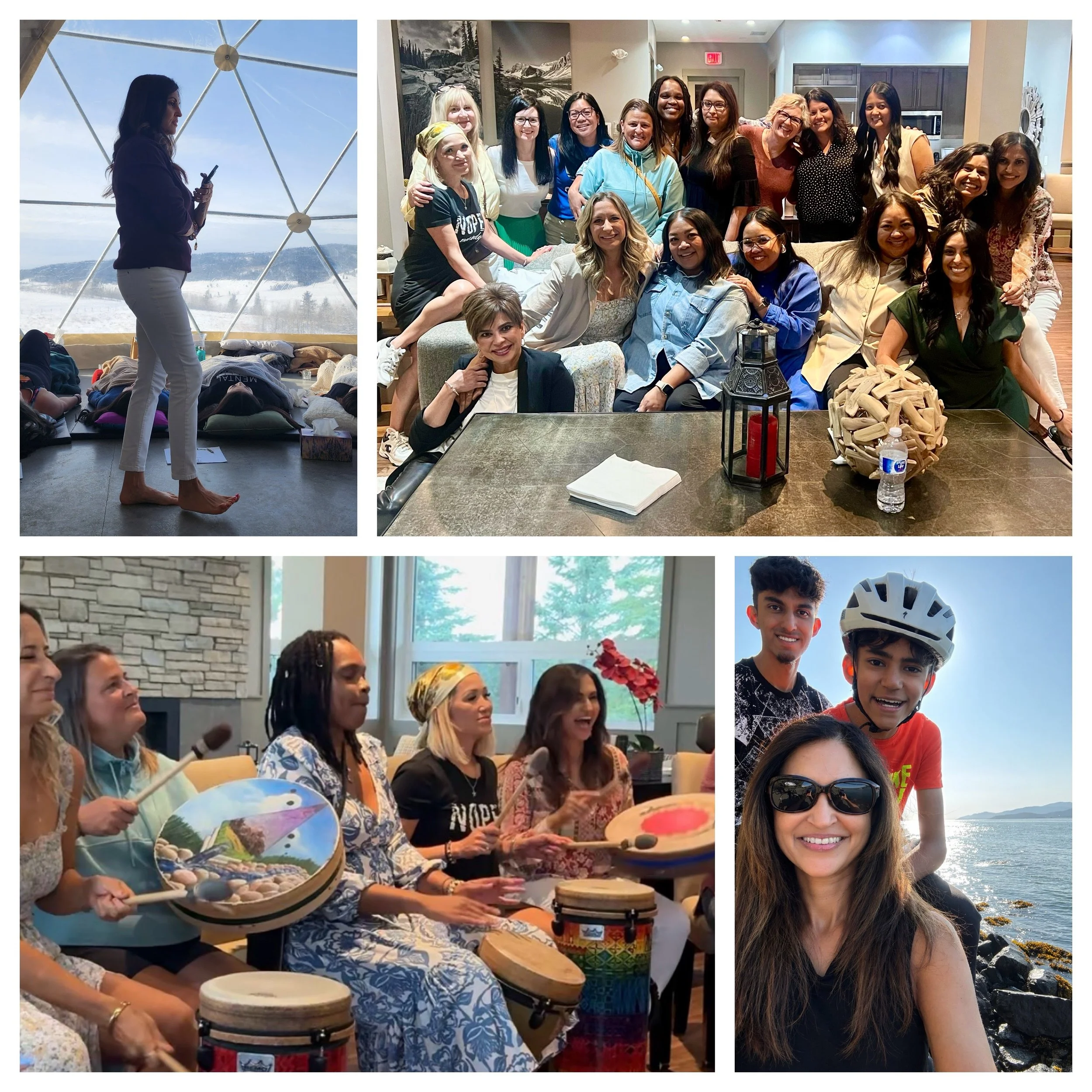 Collage of mindset coach Arzeen Asaria surrounded by other confident, ambitious women