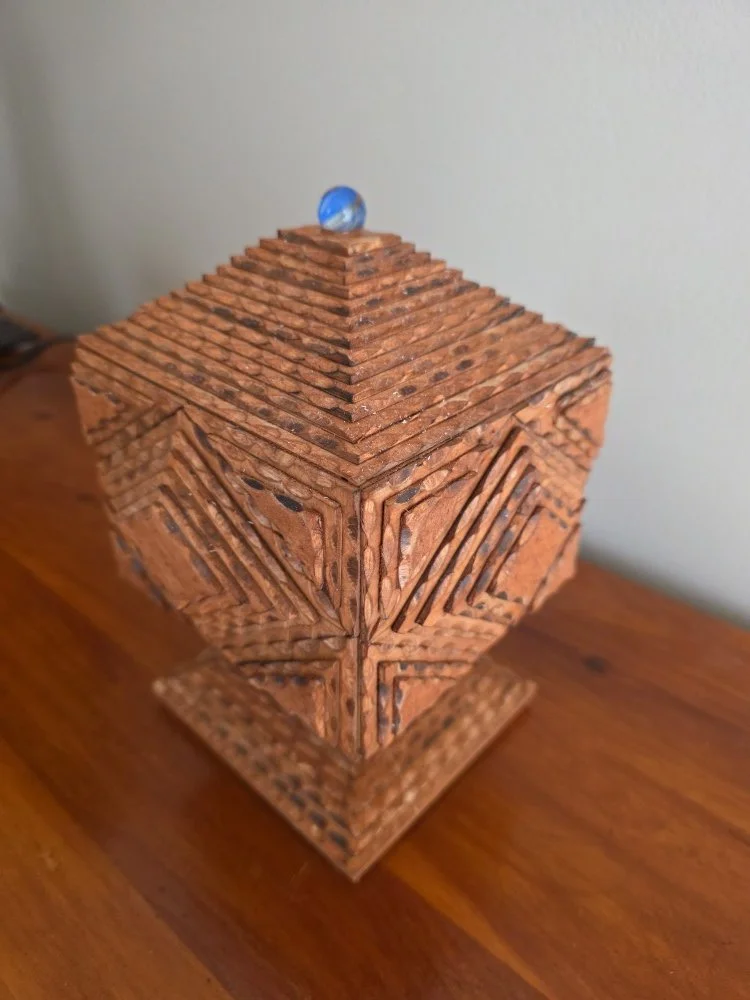 Small Tramp Art Pedestal Box