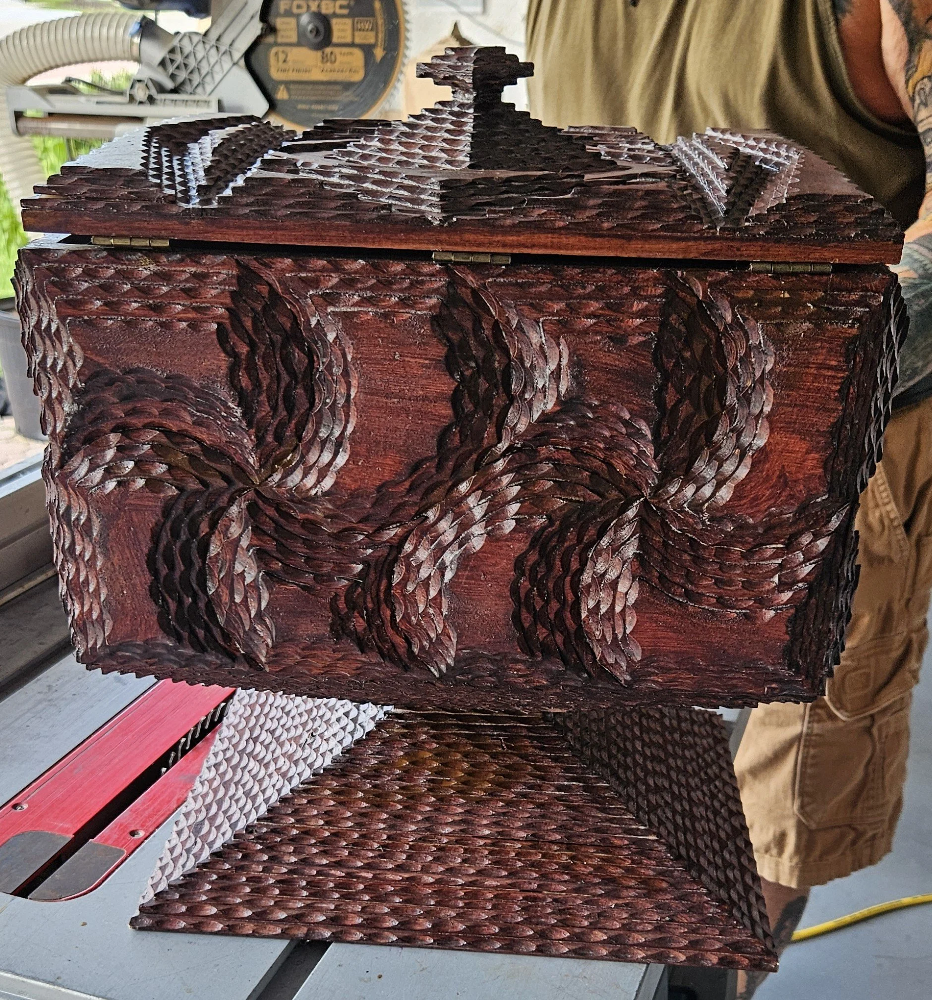 Handcrafted Tramp Art Wine Box-SOLD