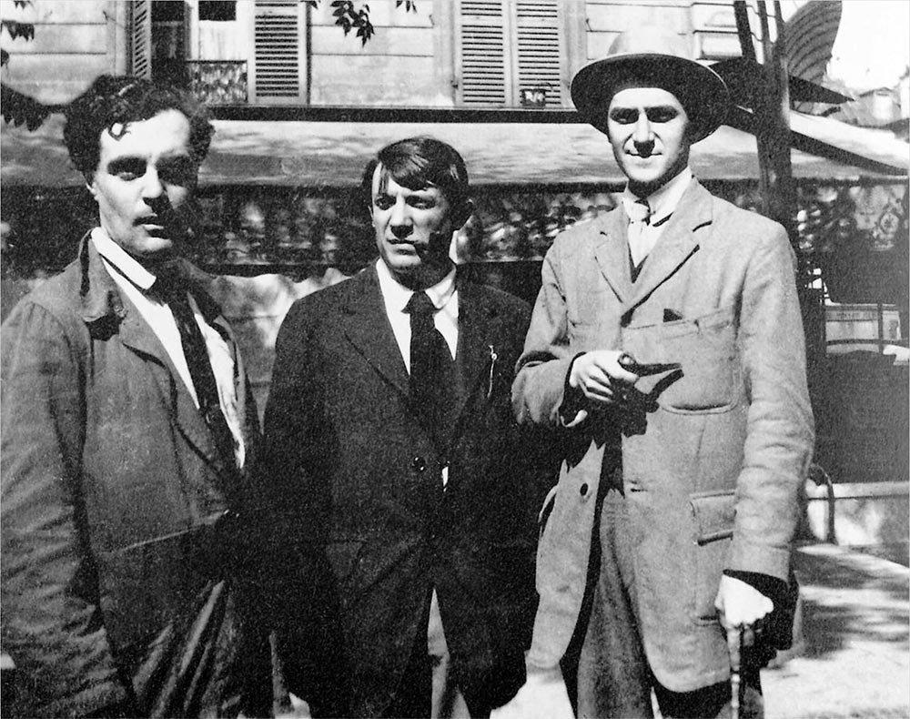 Modigliani, Picasso and Andr&eacute; Salmon, Paris 1916.