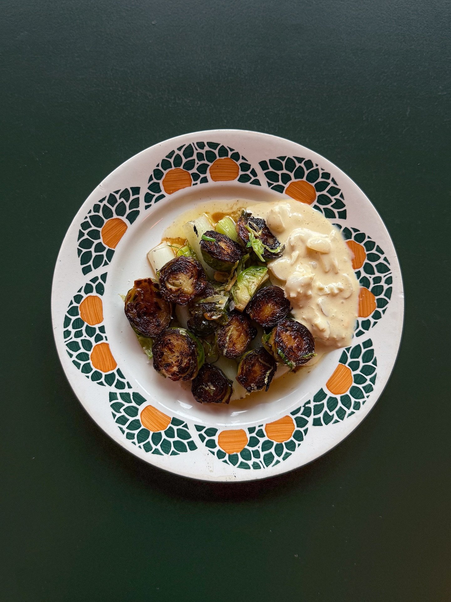 brussels sprouts - leek - egg mimosa