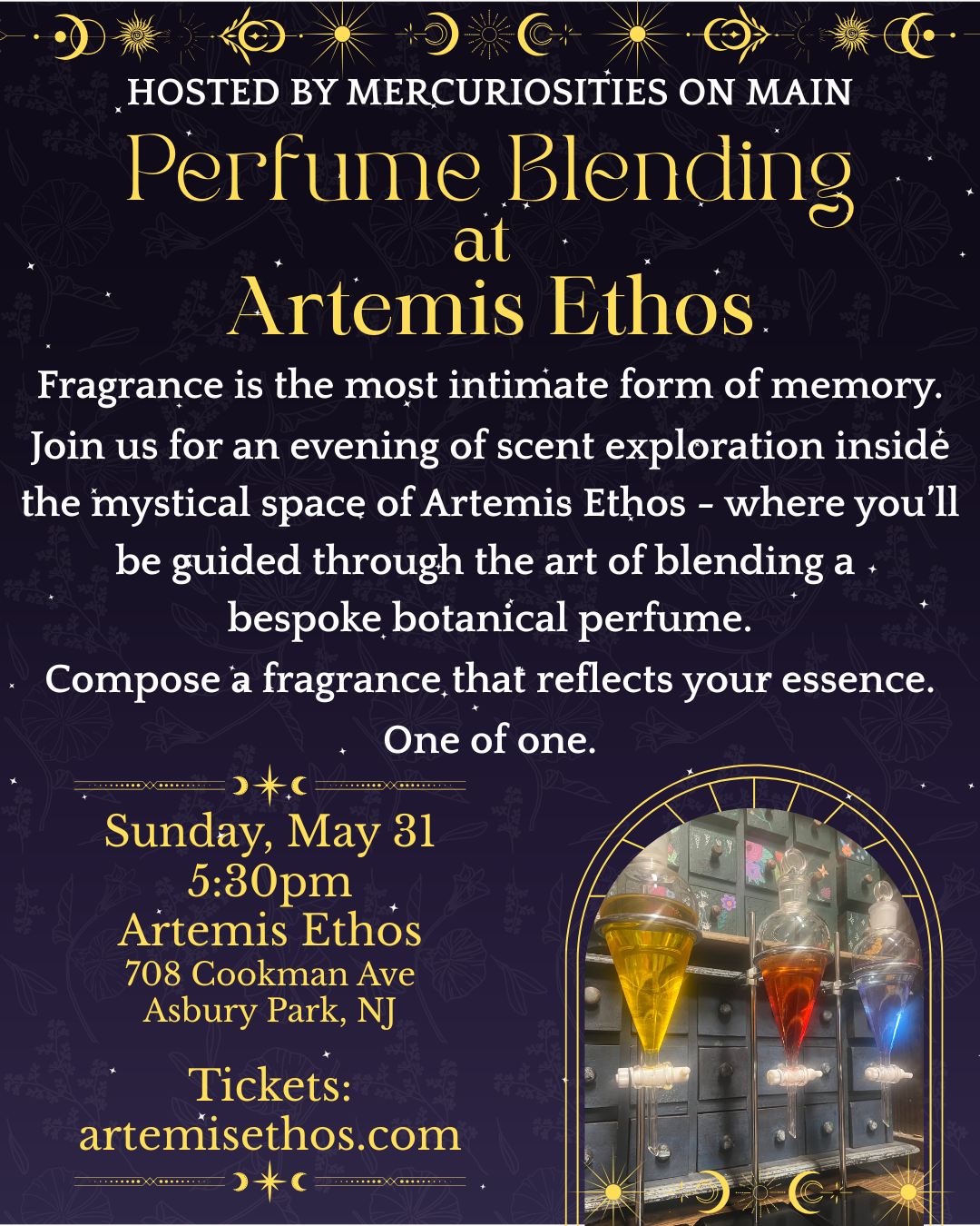 Perfume blending @ artemis ethos asbury park