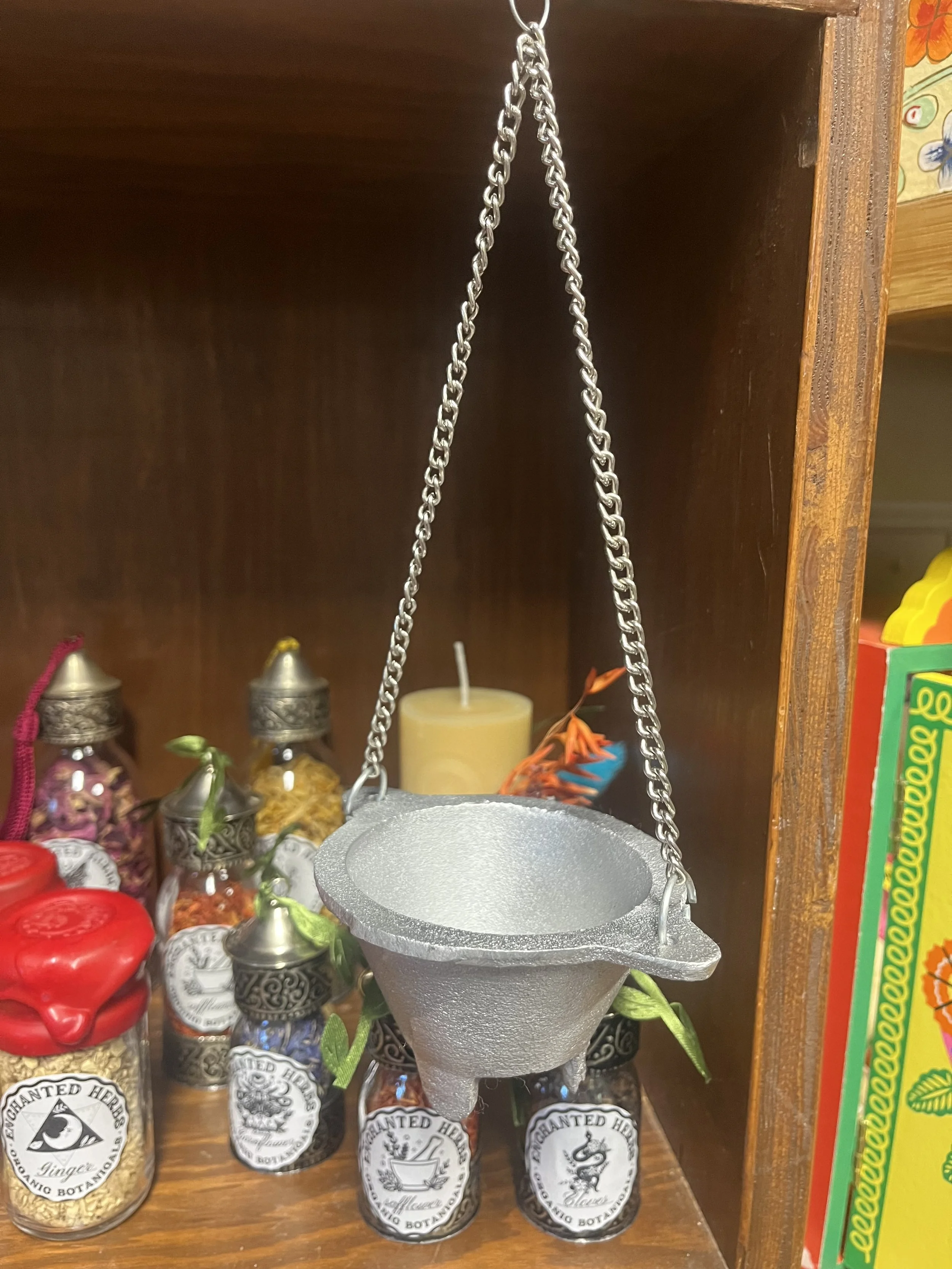 Hanging Silver Moon Cauldron