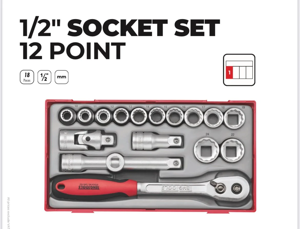 TENG TOOLS 1/2” socket set 12 point