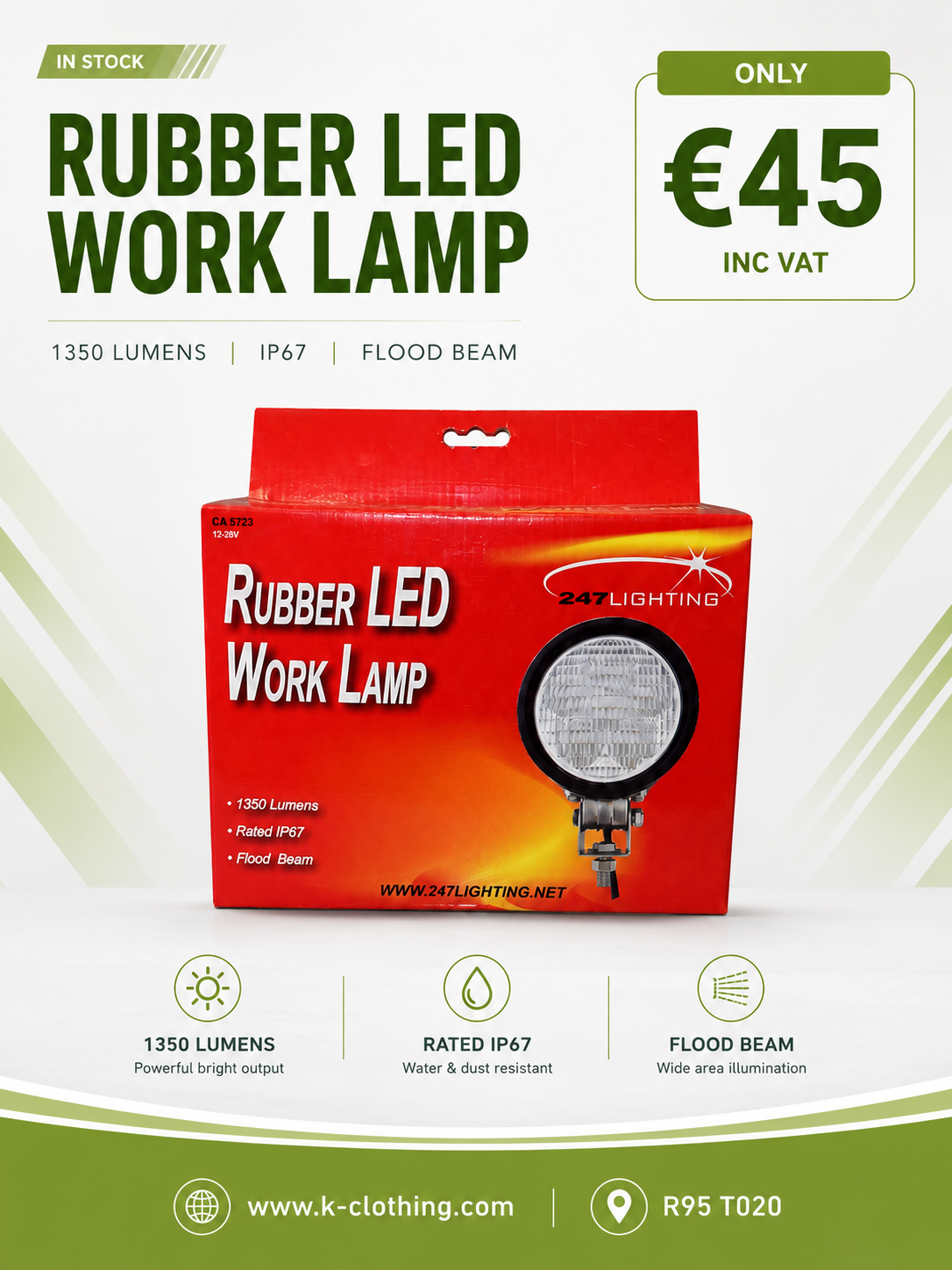 5″ LED Round Rubber Work Lamp