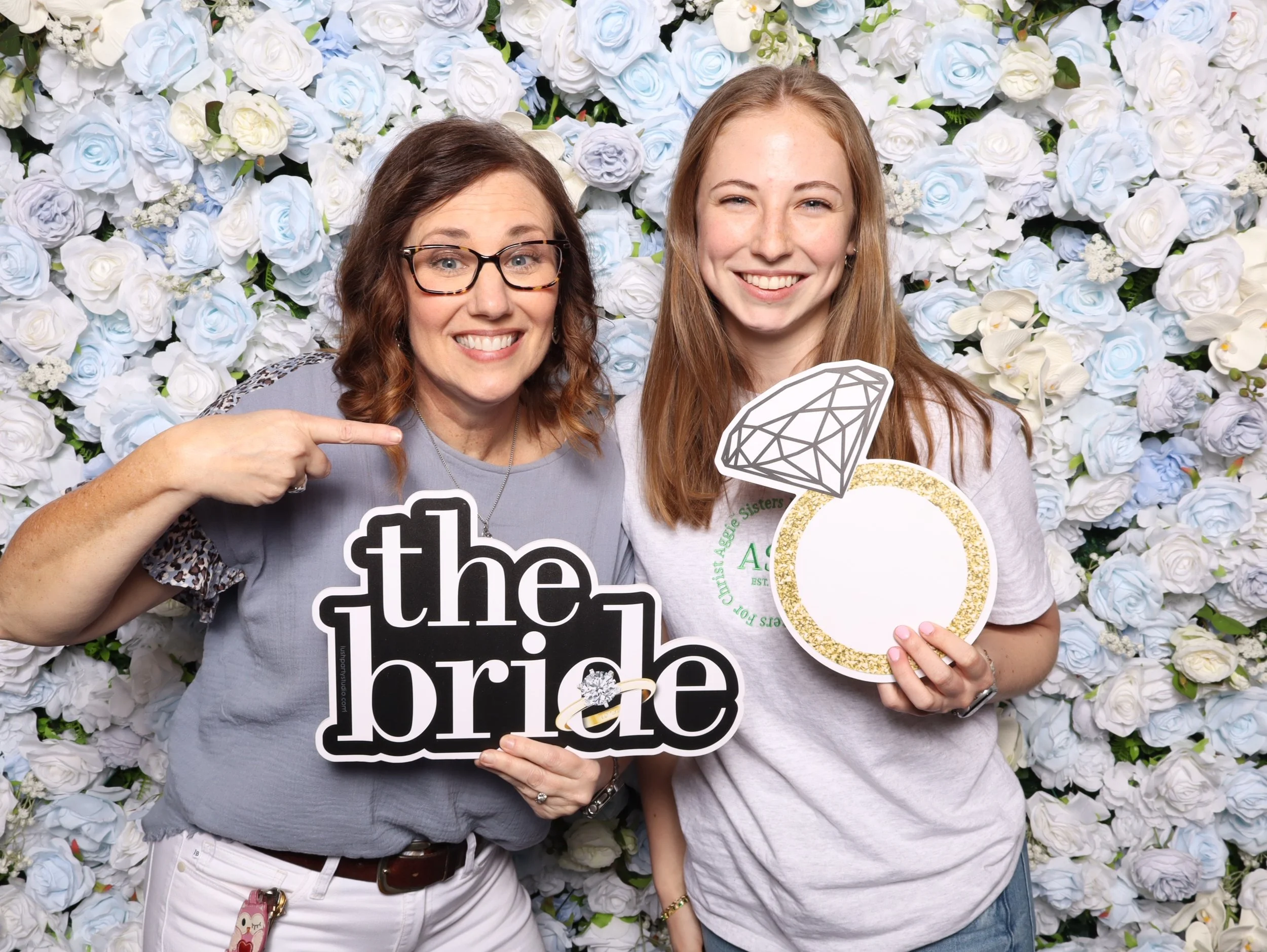 Houston TX Wedding with Blue Flower Wall.jpeg